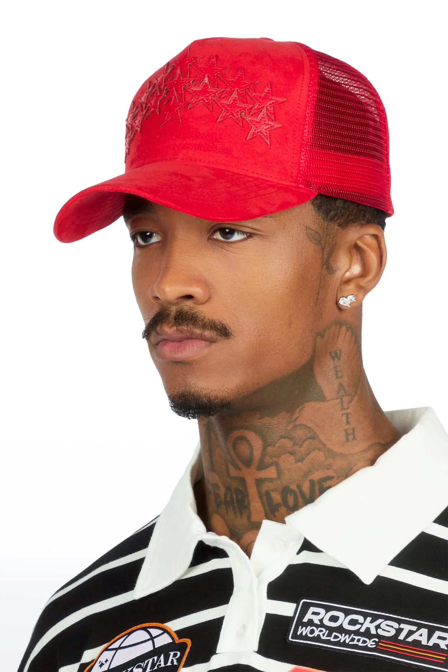 Kurve Red Rhinestone Trucker Hat