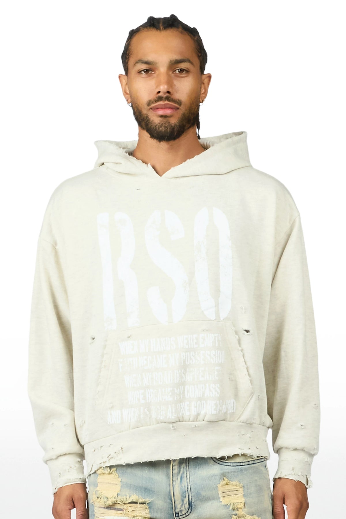 Jaesh Light Oatmeal Graphic Hoodie
