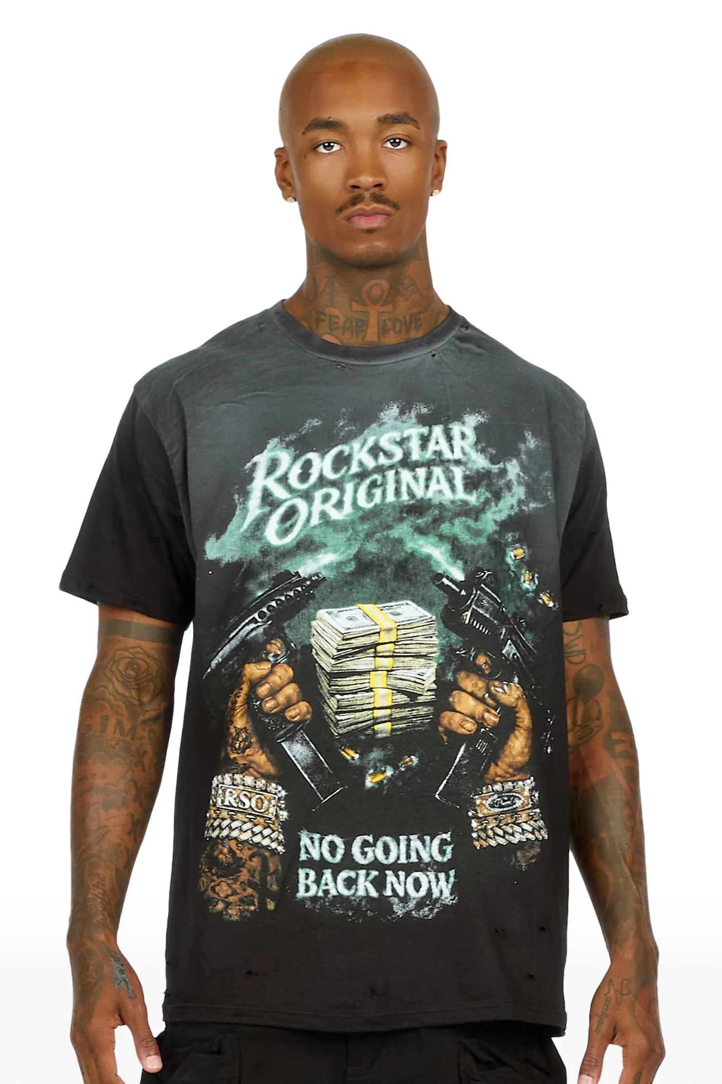 Nakota Black Oversized Graphic T-Shirt