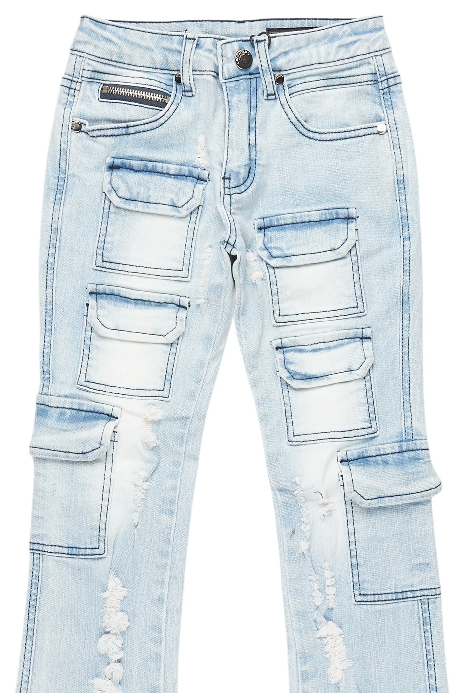 Boys Kade Blue Stacked Flare Jean