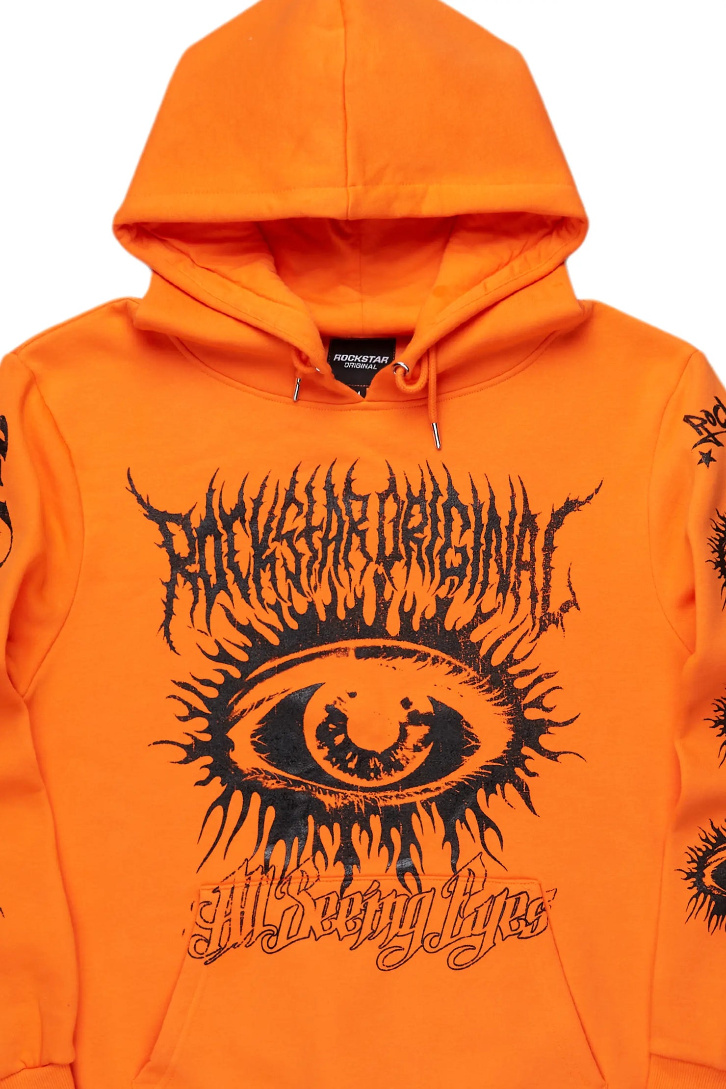 All Seeing Eyes Orange Graphic Hoodie