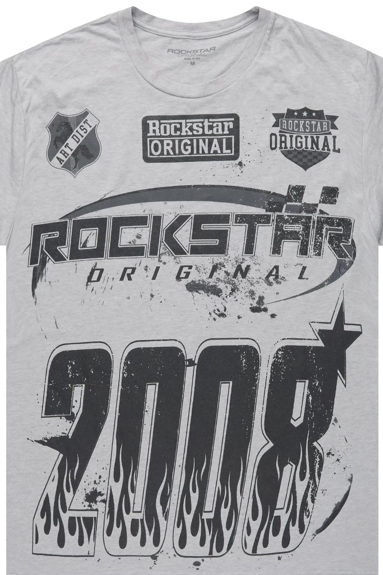 Amos 2.0 Heather Grey/Black Graphic T-Shirt