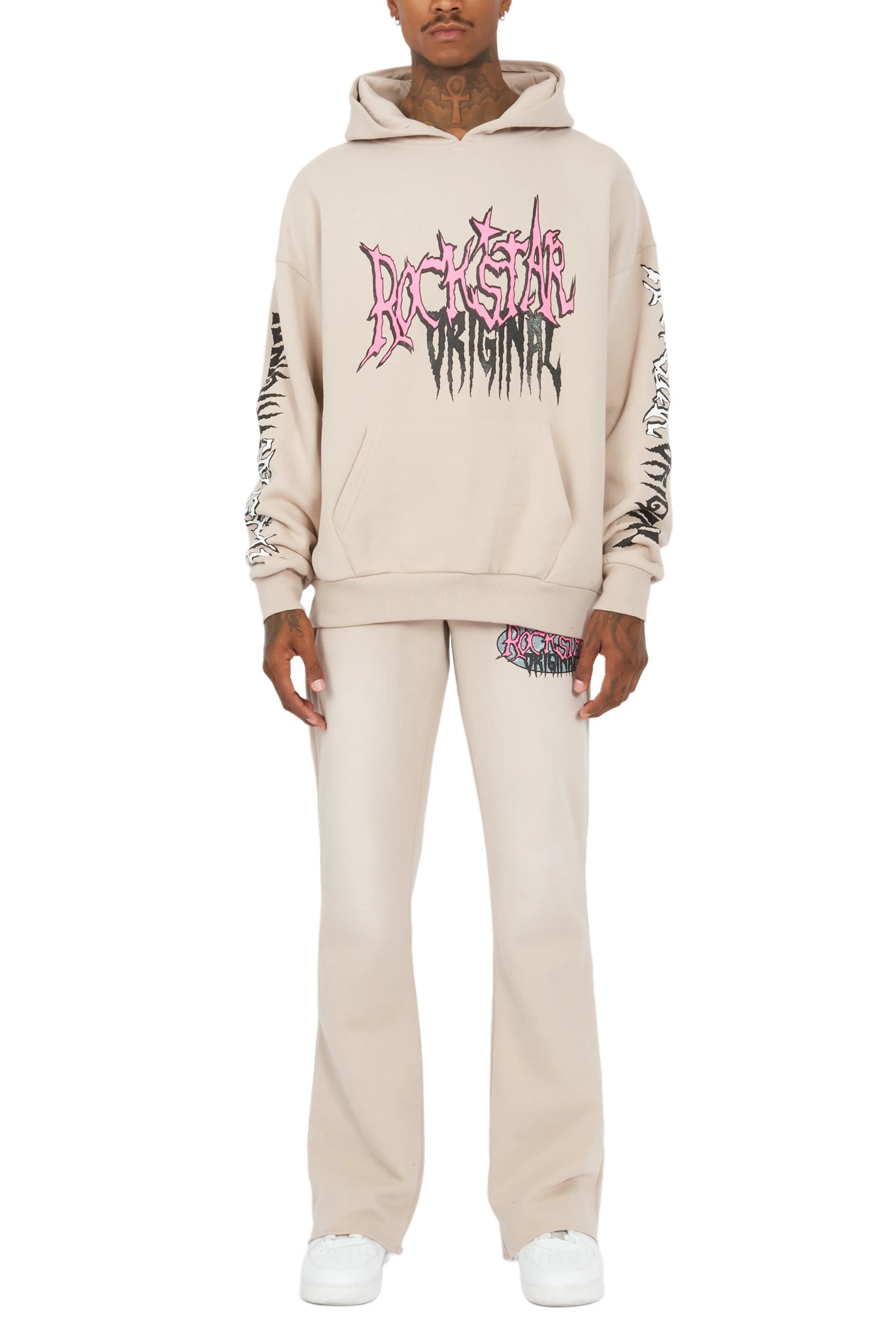 Hawkey Taupe Hoodie/Flare Trackset