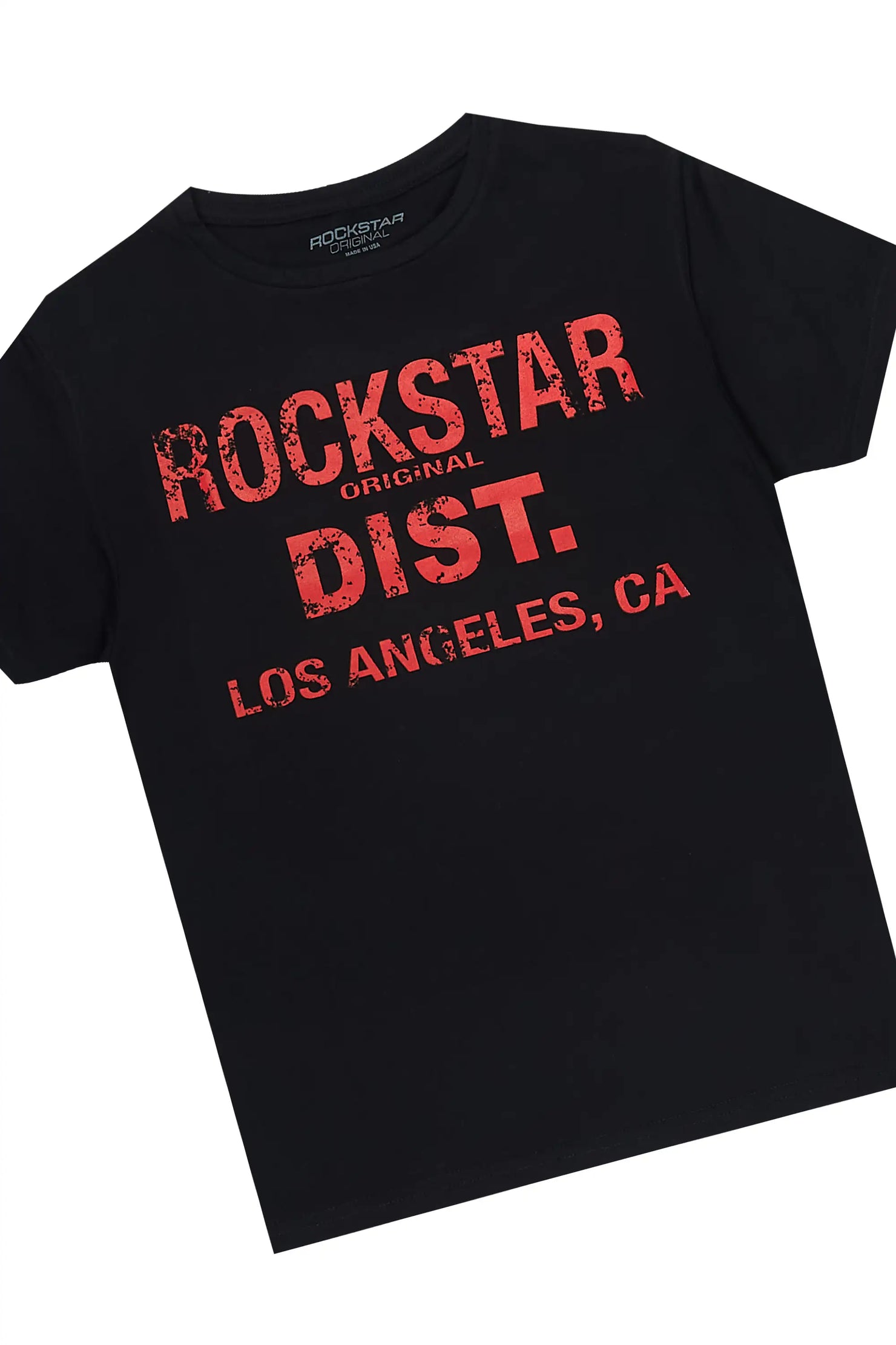 Boys Scott Black T-Shirt Stacked Pant Set