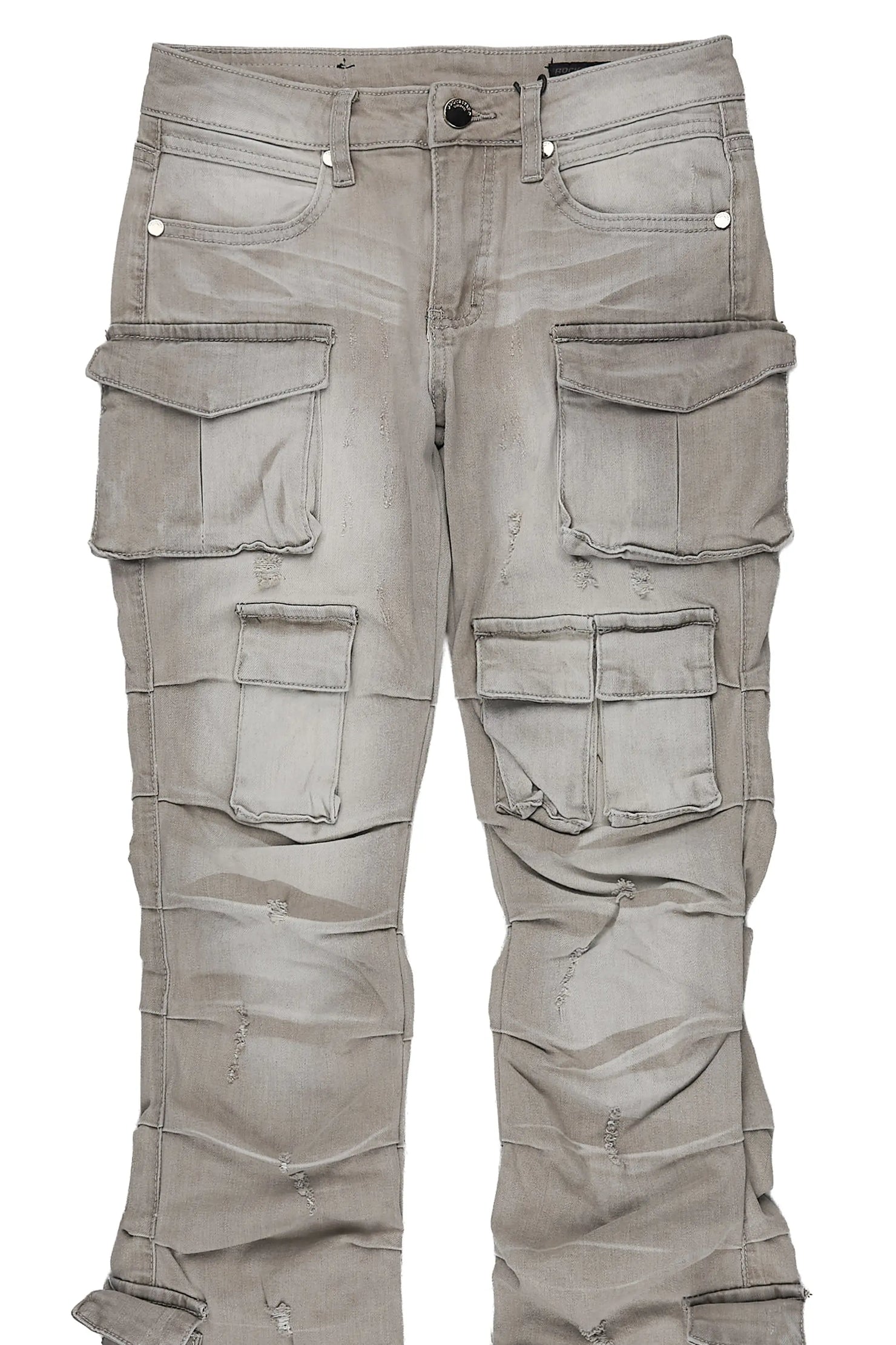 Boys Gentry Grey Stacked Flare Jean
