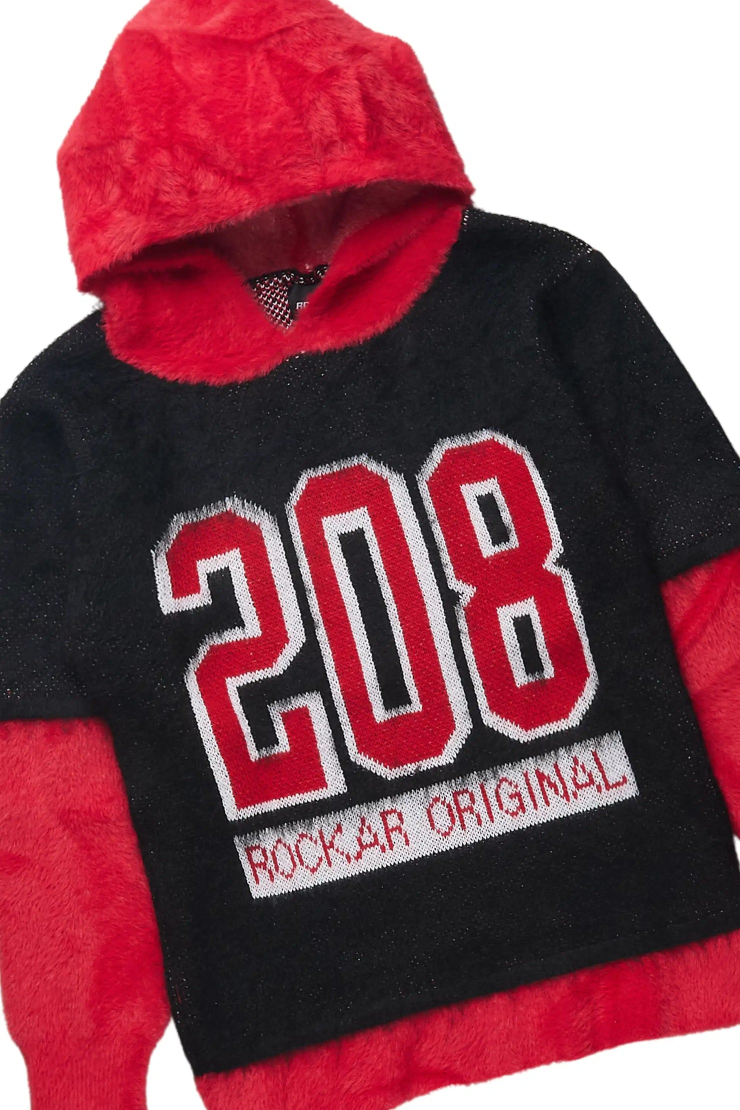Boys Joaqui Black/Red Mohair Knit Trackset