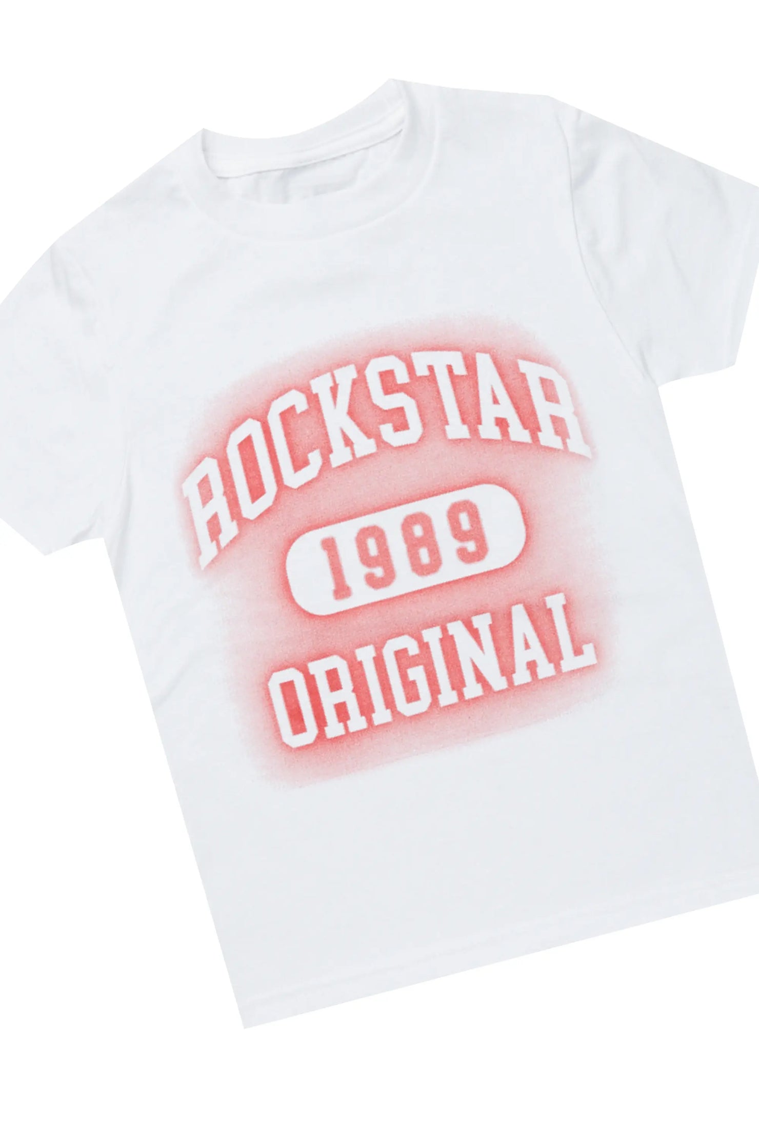 Boys Urian White/Red T-Shirt/Stacked Flare Jean Set