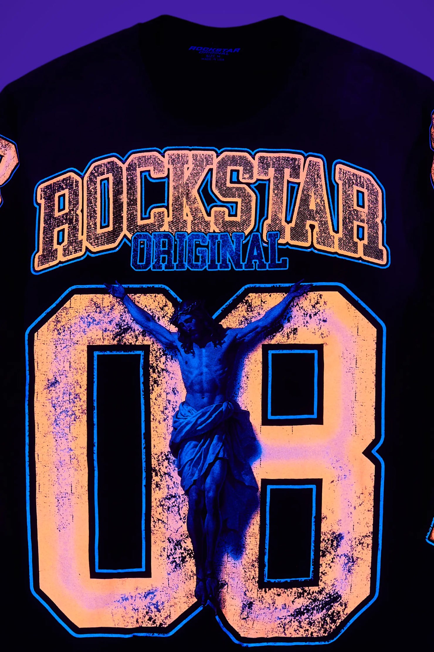 Fields Black/Orange Double Layer Long Sleeve Graphic T-Shirt