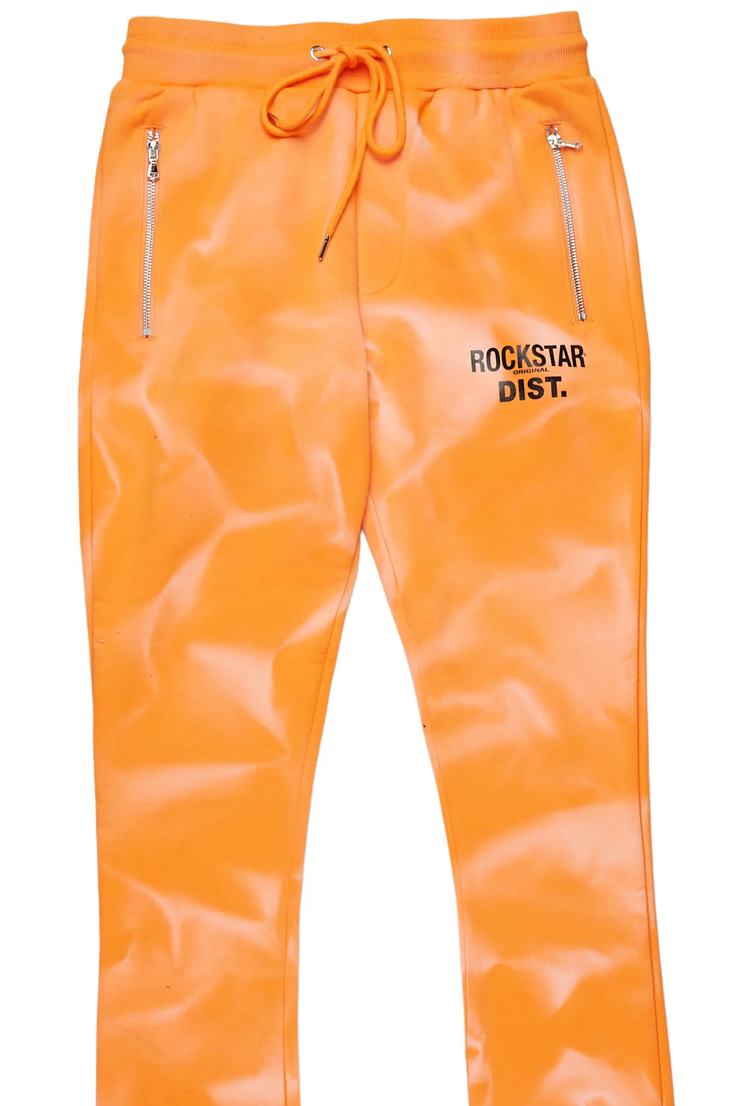 Mallor Orange Graphic Stacked Flare Pant