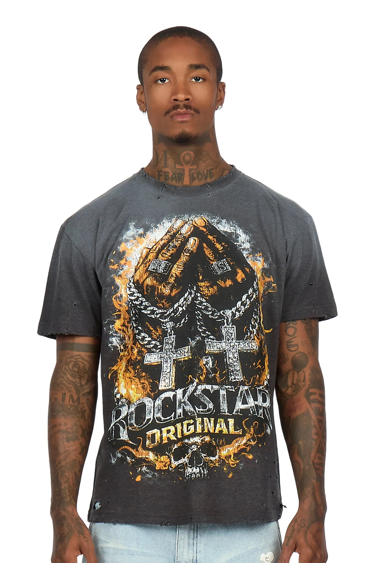 Rhon Charcoal Oversized Graphic T-Shirt
