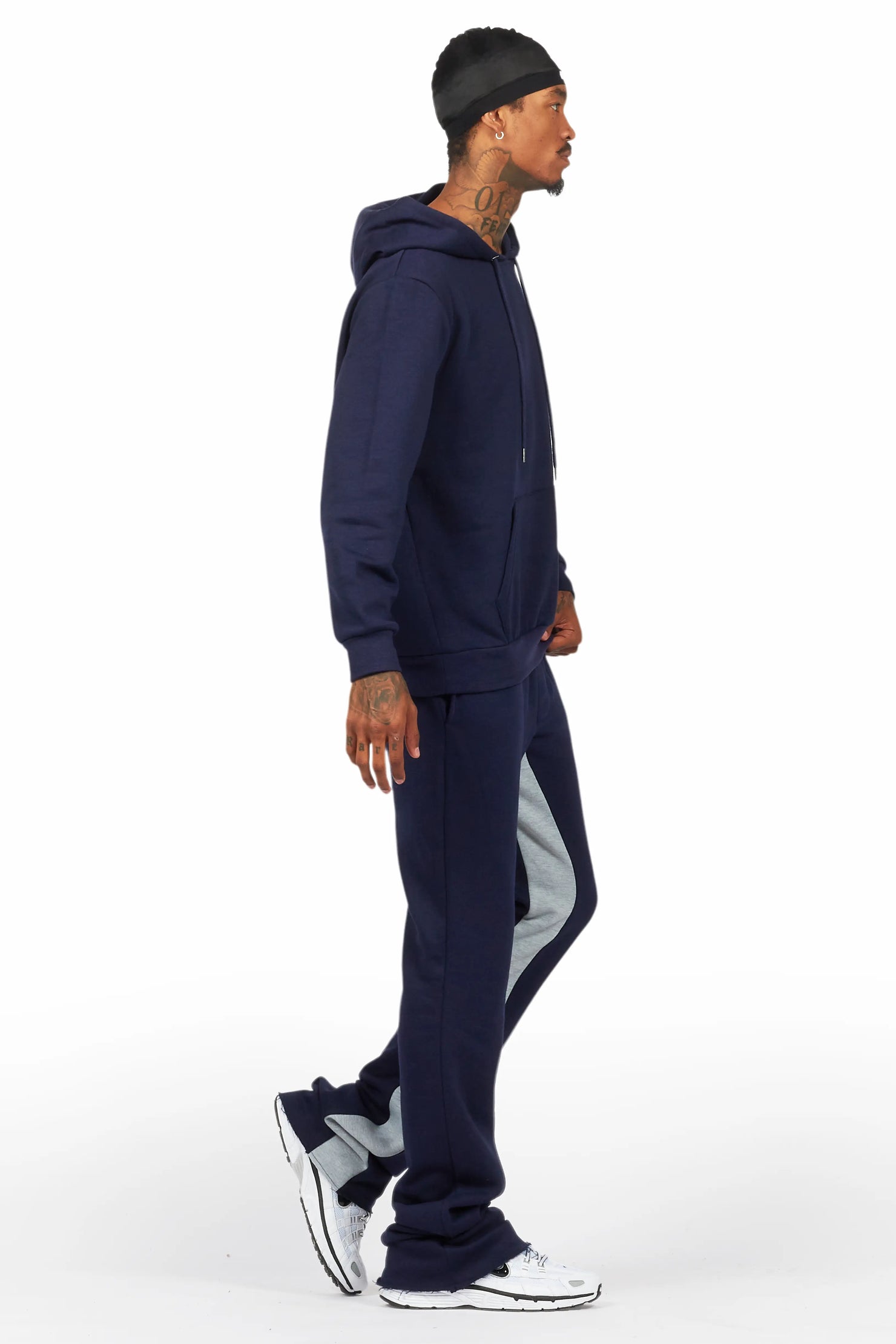 Basic Navy Hoodie/Baggy Track Pant Set