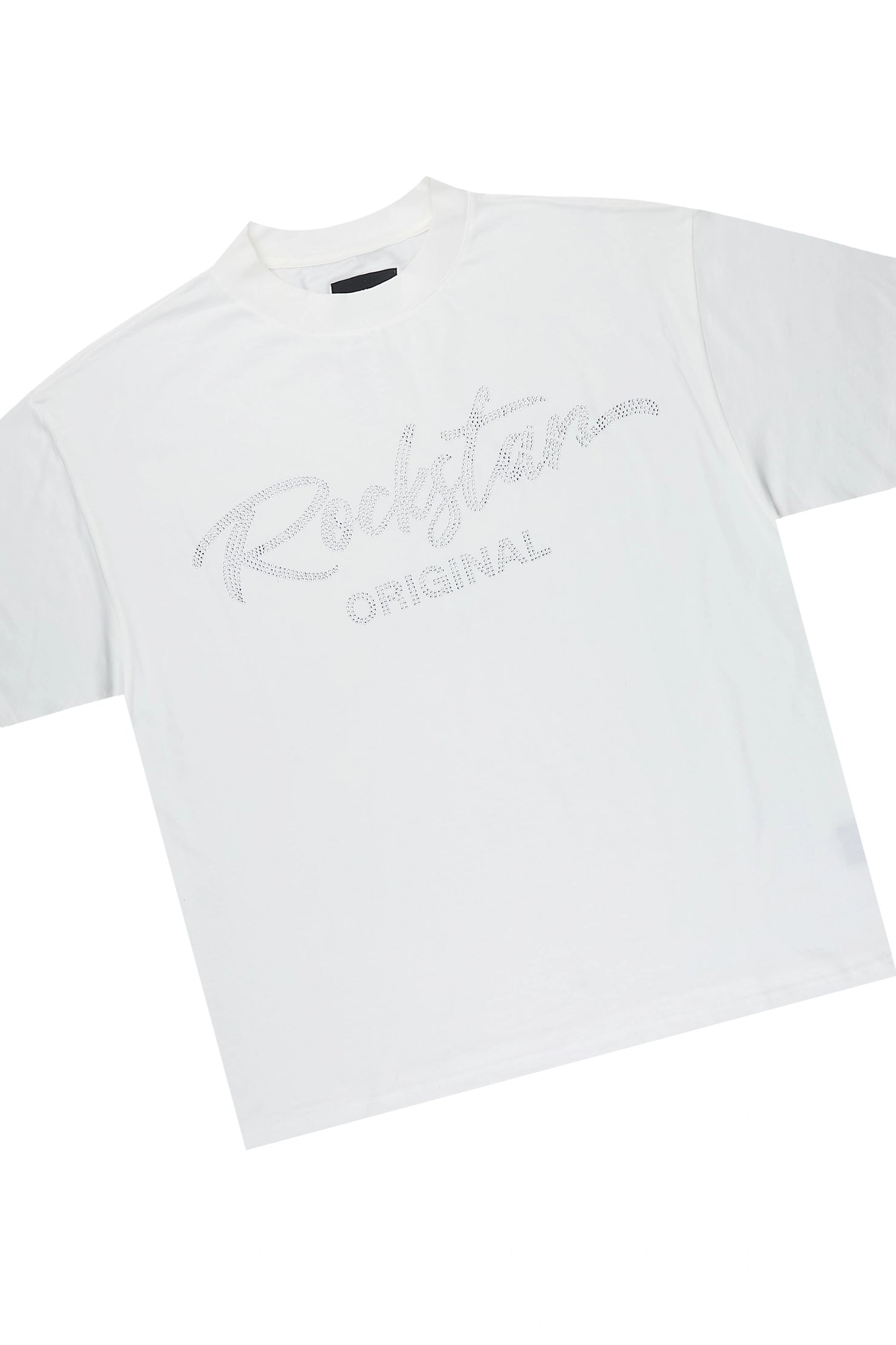 Keoni White Rhinestone T-Shirt Denim Short Set