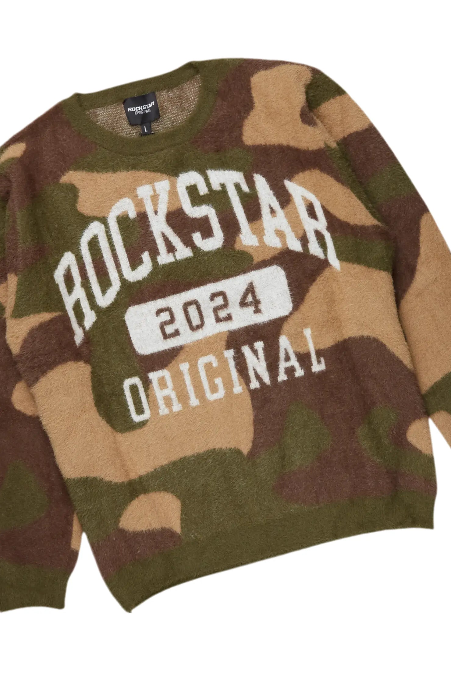 Boys Cavel Camo Knit Sweater/Stacked Flare Jean Set