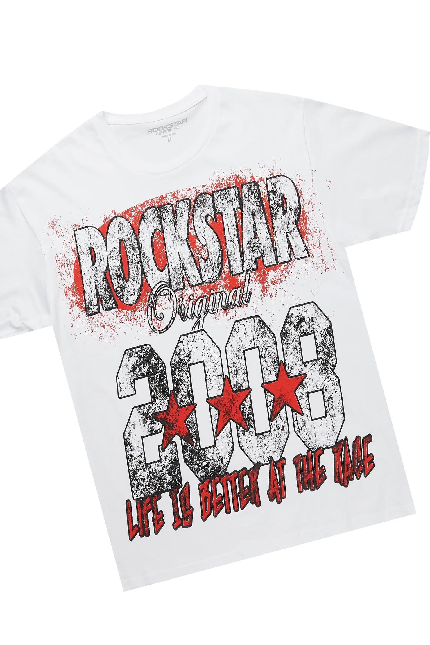 Racing Grung White/Red T-Shirt/Stacked Baggy Track Pant Set