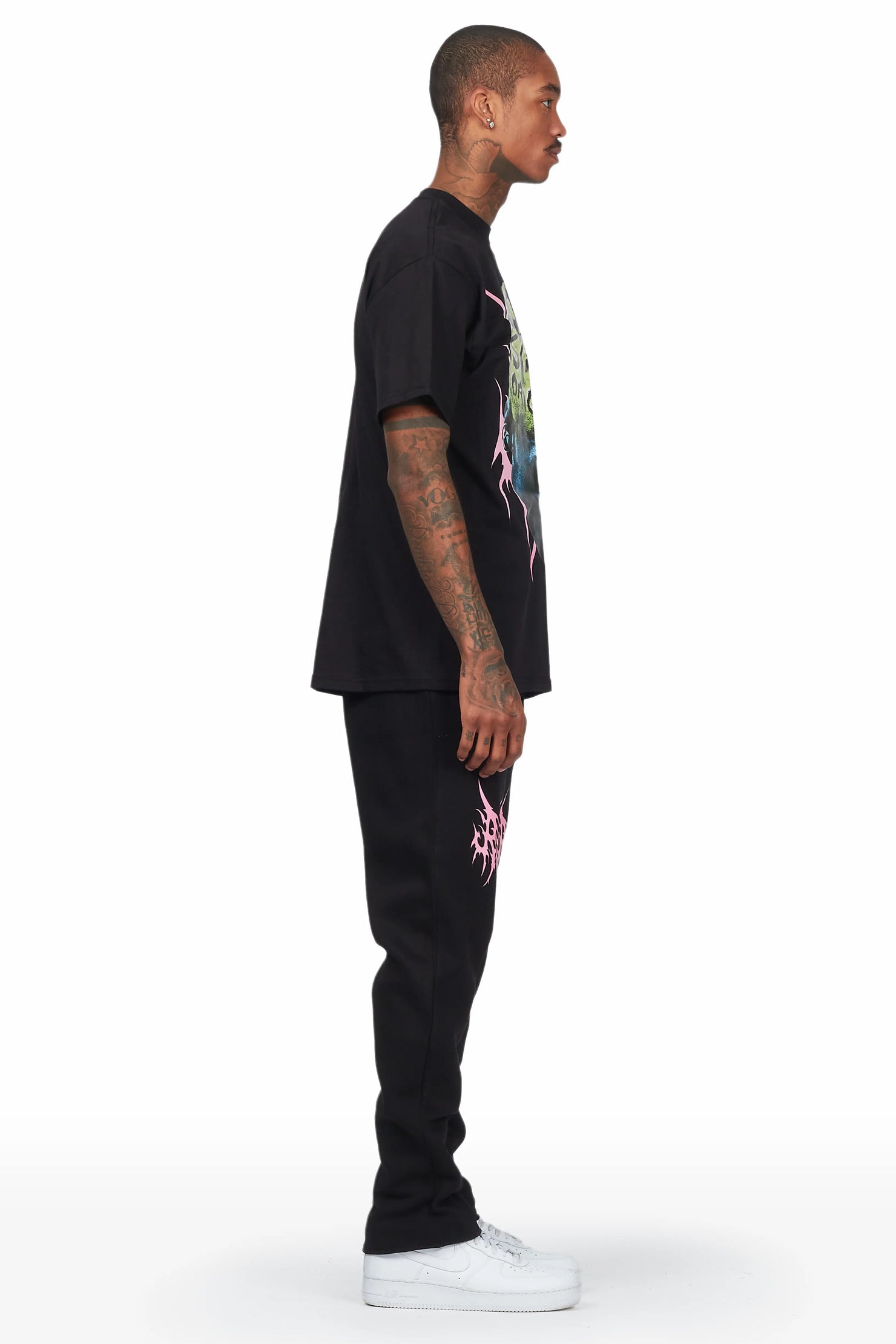 Westy Black T-Shirt Slim Fit Track Set