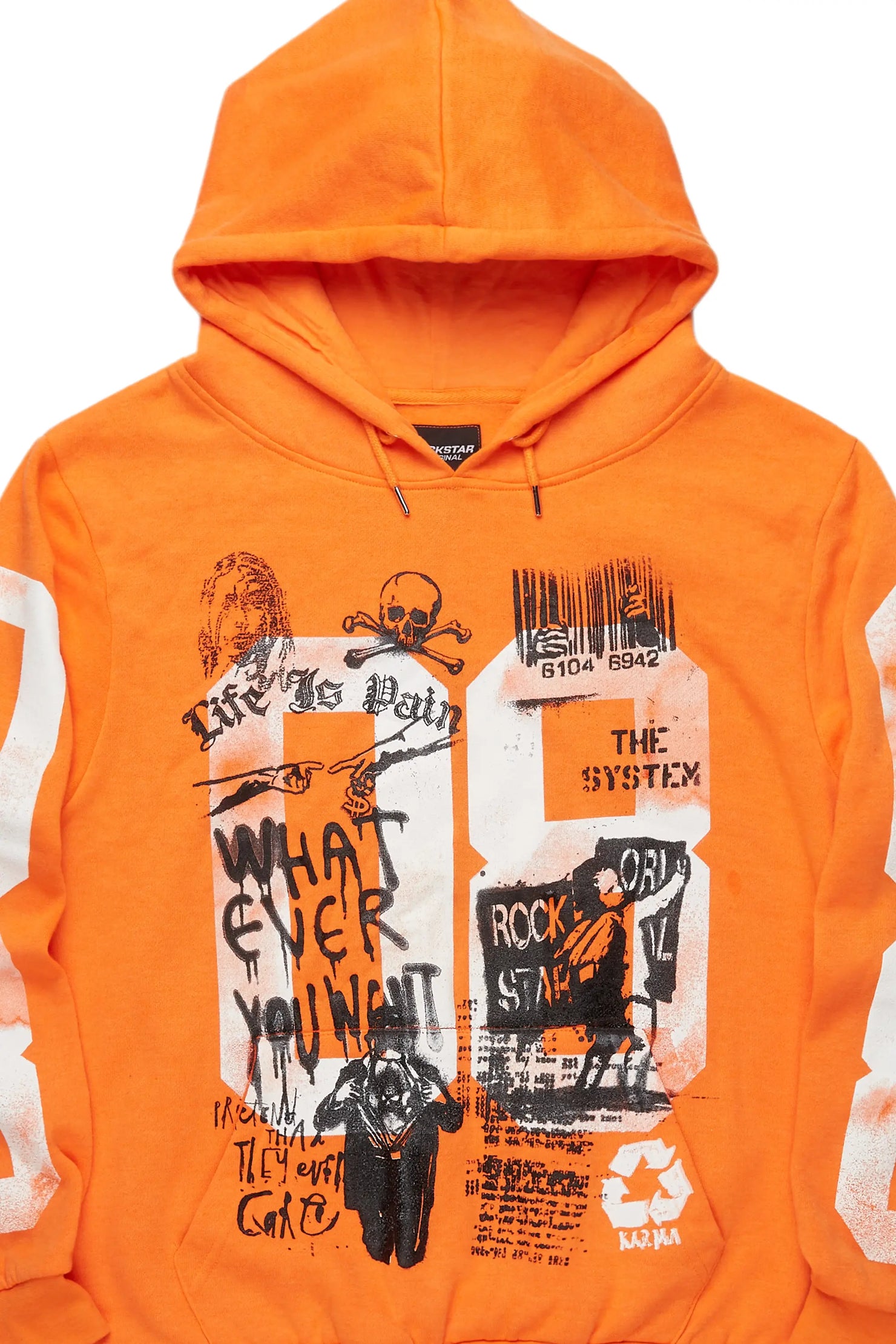 Kamille Orange Oversized Hoodie