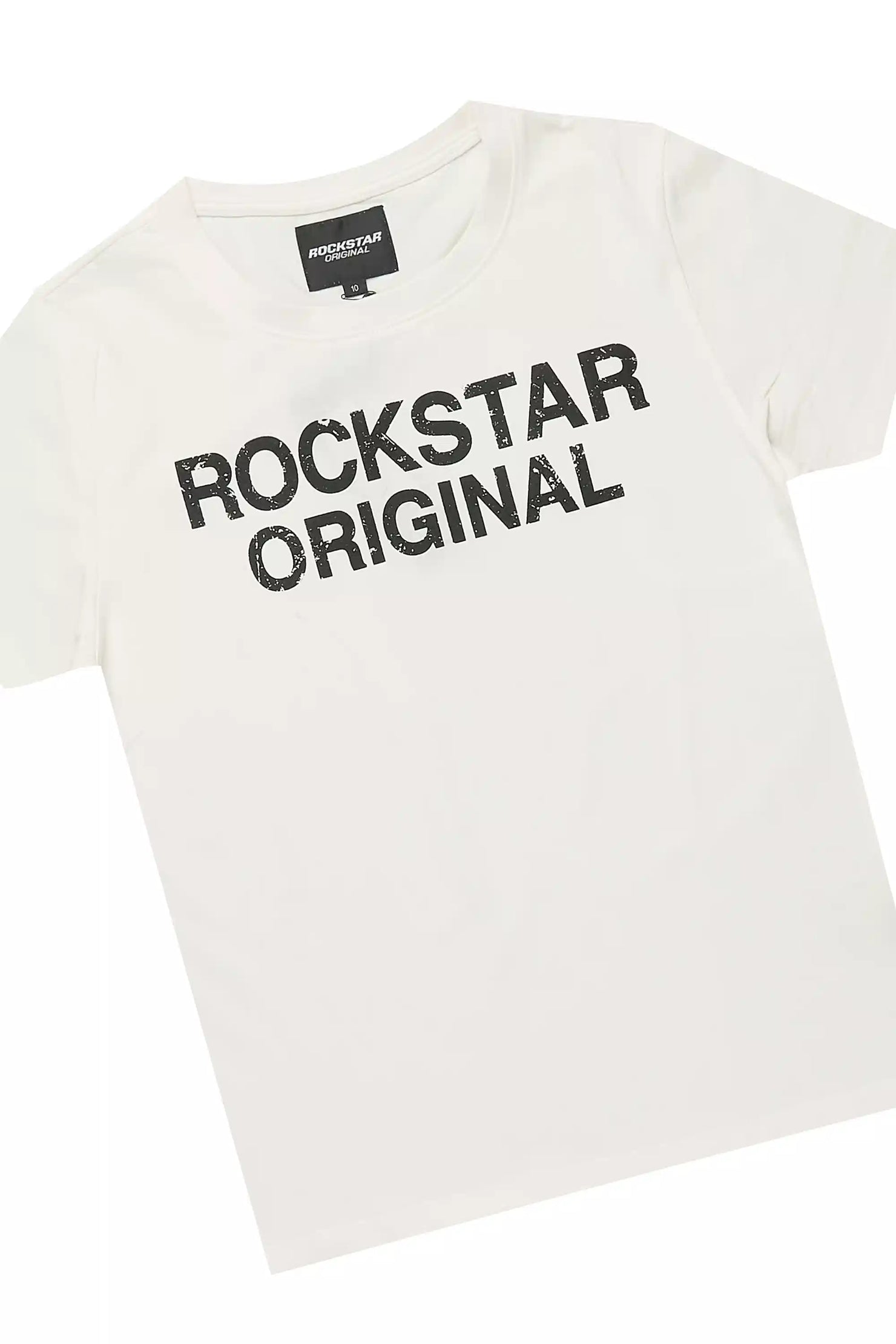 Boys Deniska White/Camo T-Shirt Baggy Stacked Flare Set