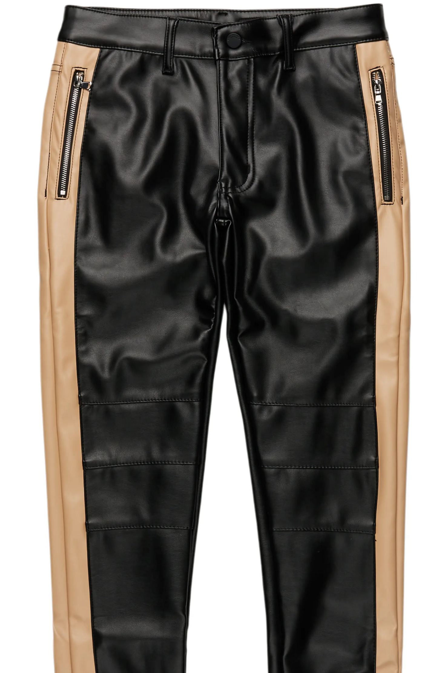 Play Boy Black/Beige Skinny Faux Leather Fit Jean