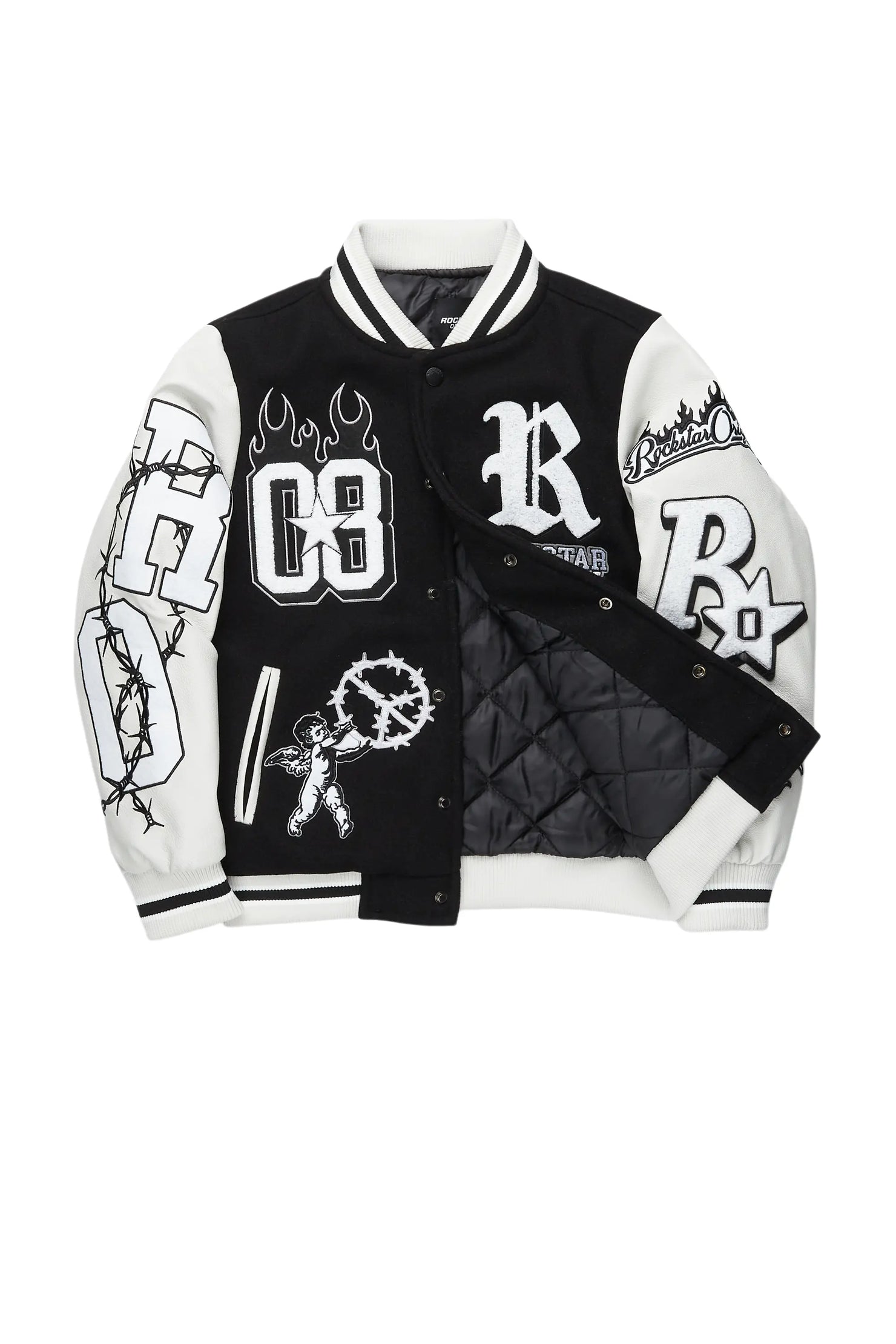 Boys Rune Black Varsity Jacket