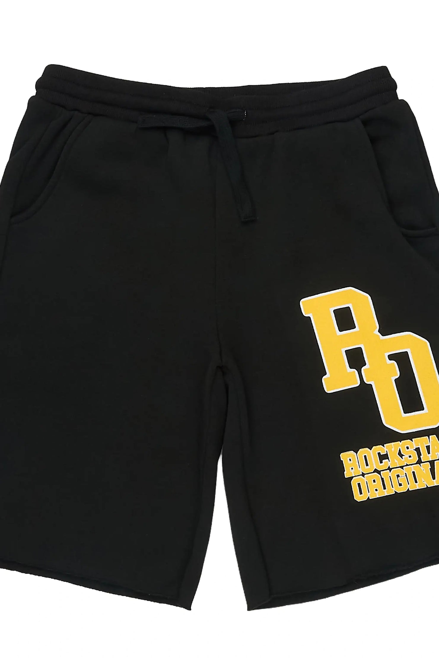 Boys Leslaw Black/Yellow Fleece Short
