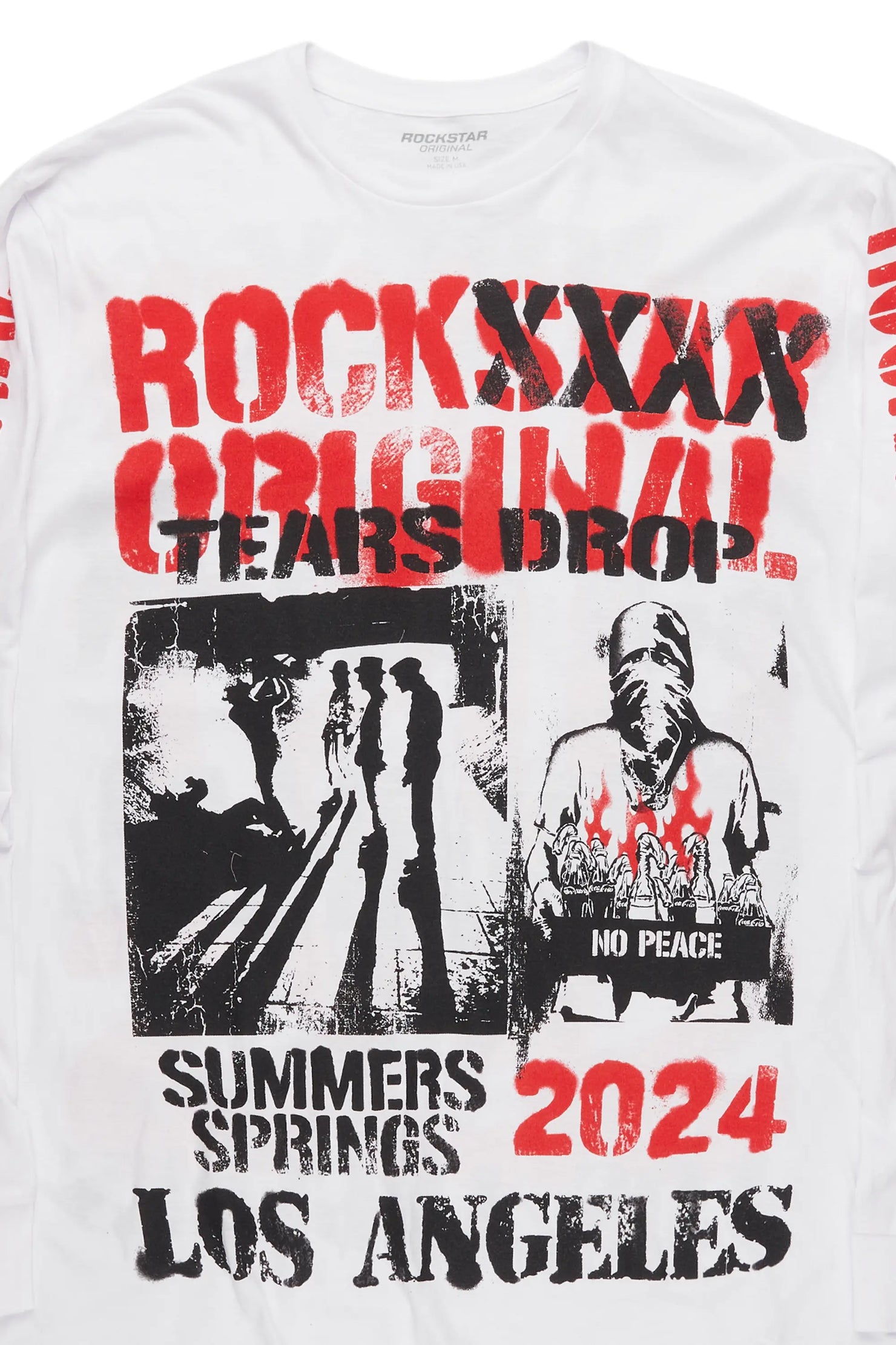 Omer White Long Sleeve Graphic T-Shirt