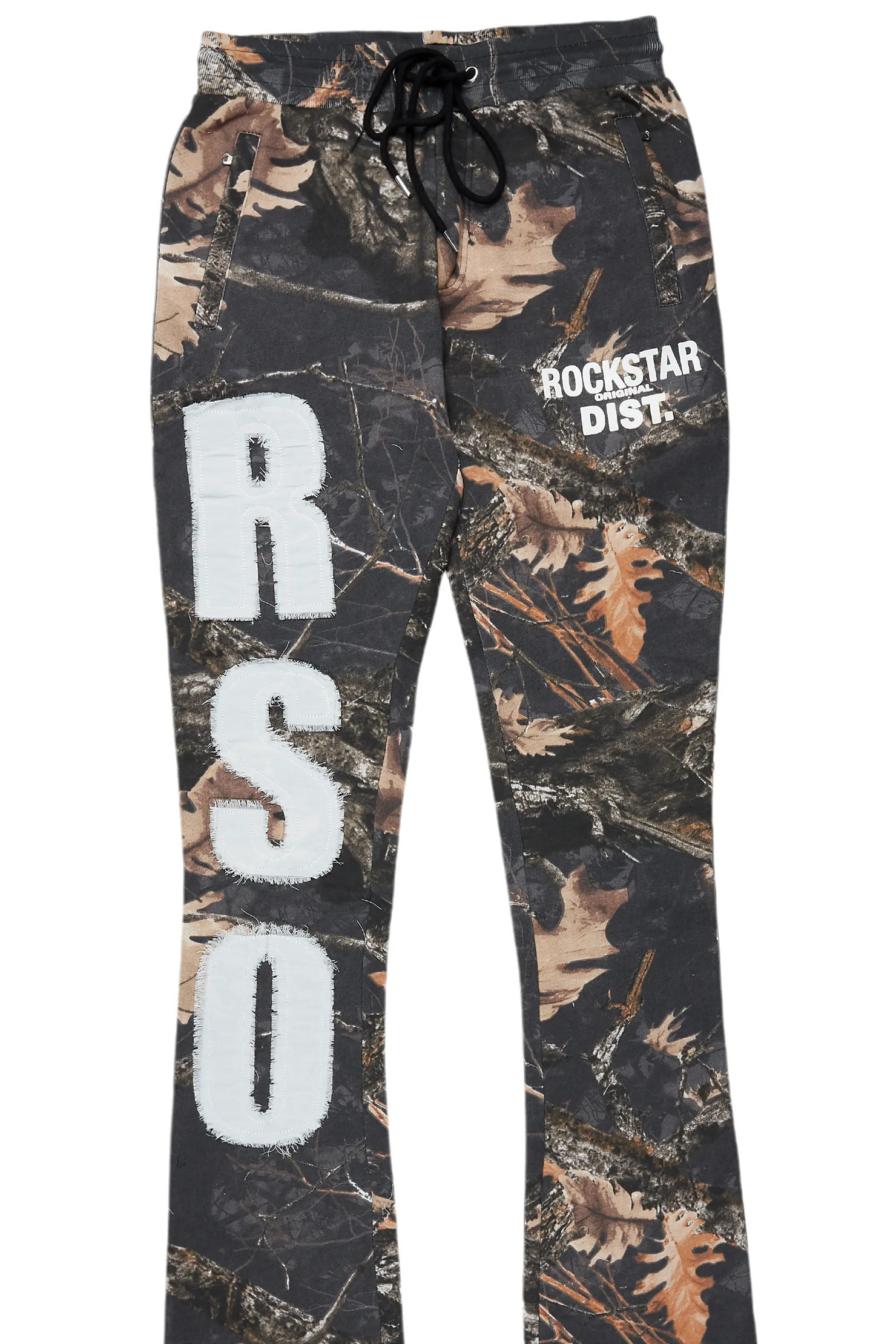 Bansi Black Tree Camo Super Stacked Trackpant