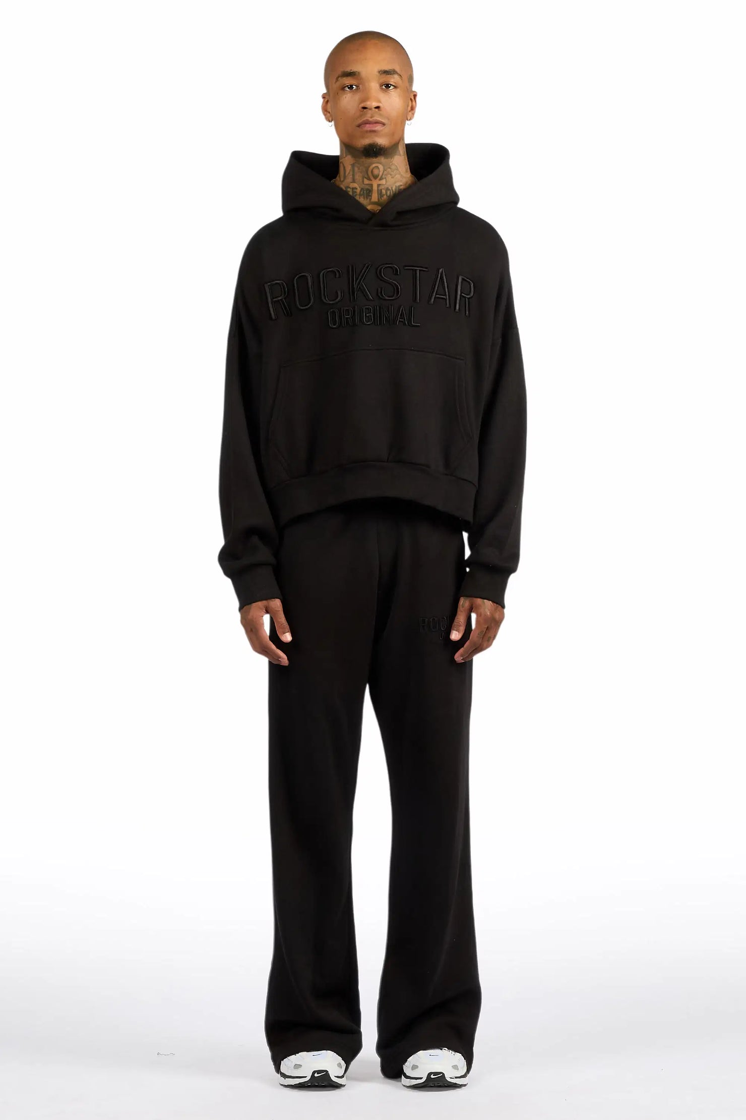 Alpha Black Hoodie/Baggy Track Pant Set