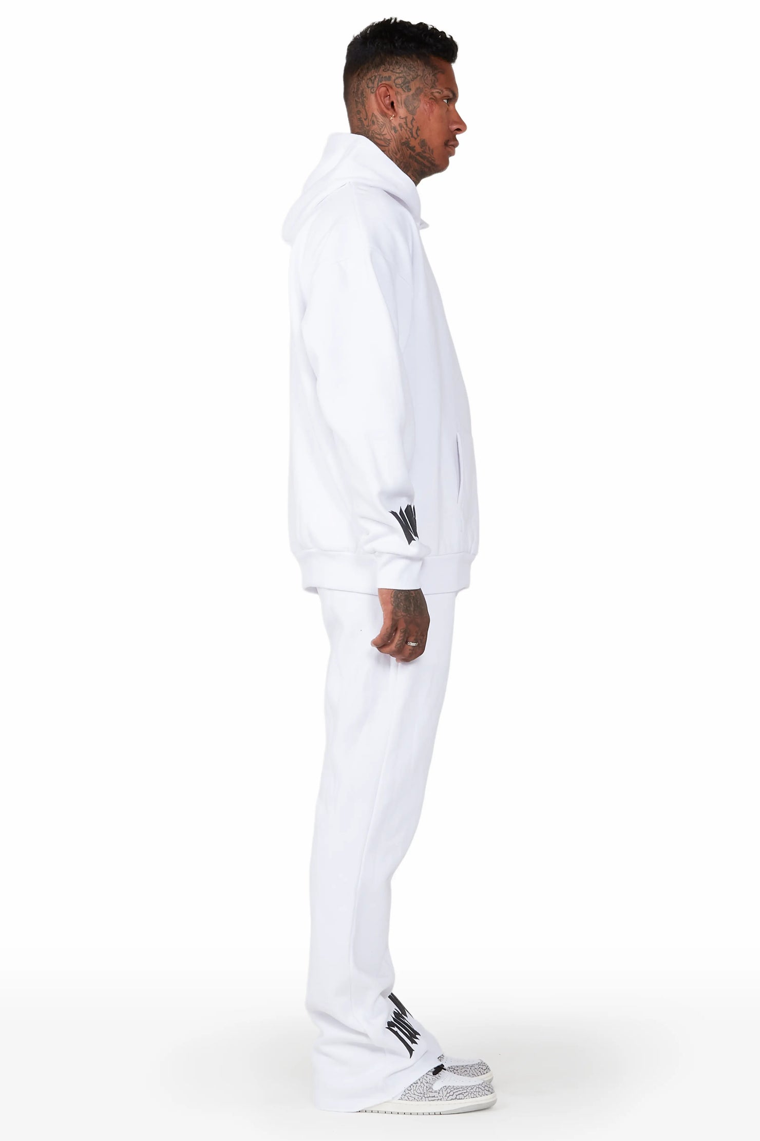 Omar White Stacked Flare Track Set