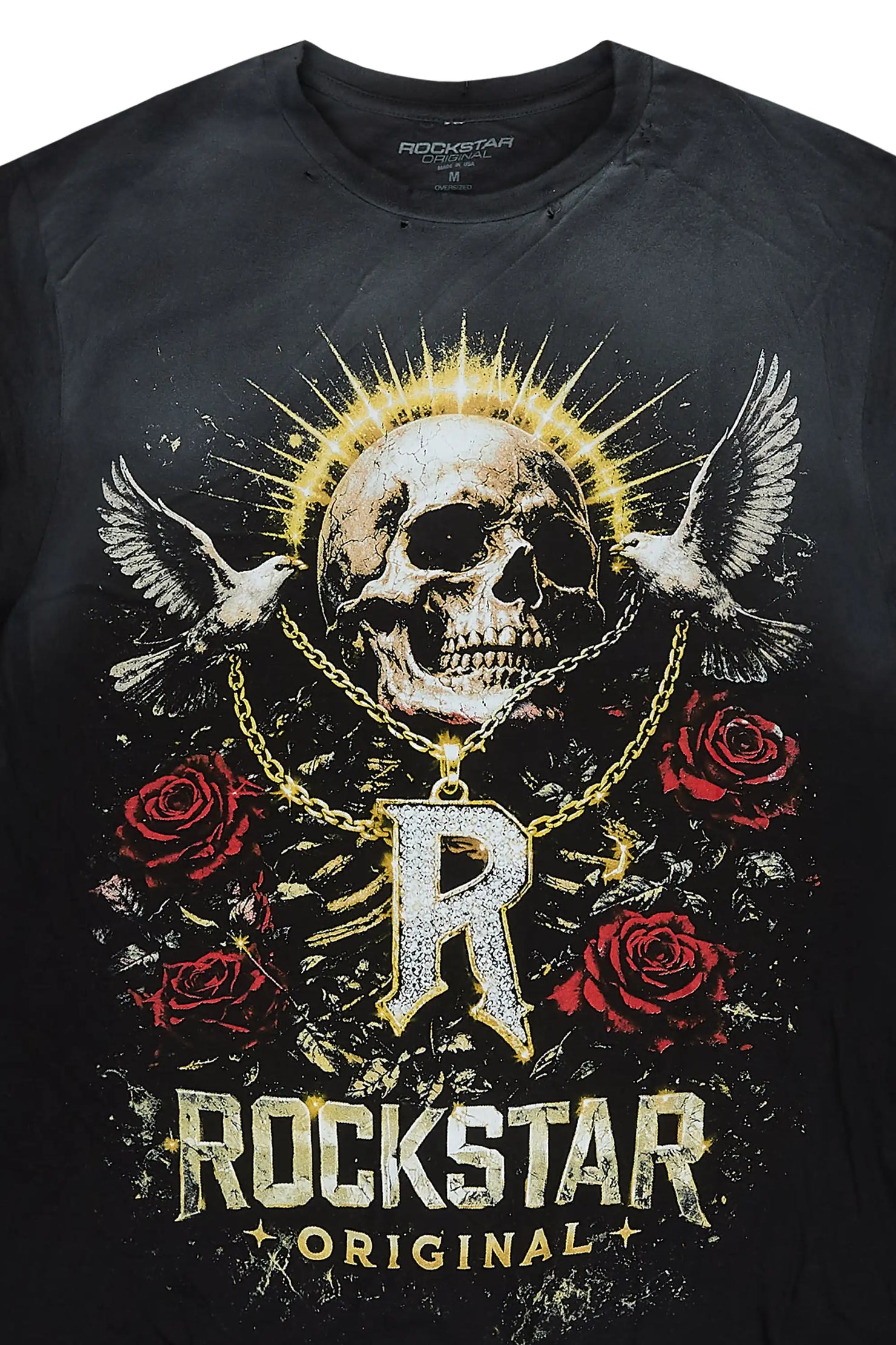 Caprie Black Oversized Graphic T-Shirt
