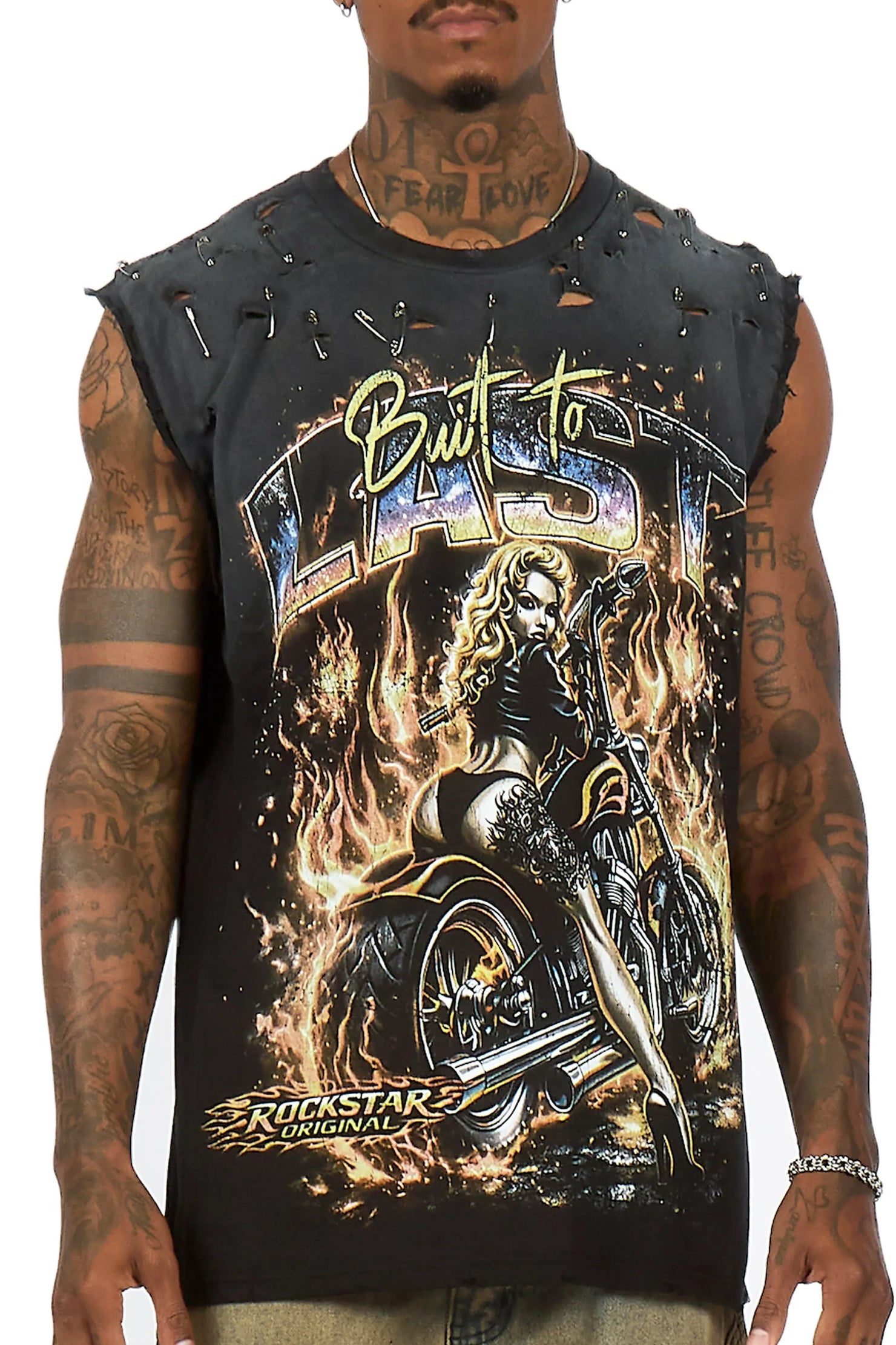 Raider Black Oversized Cut Off T-Shirt