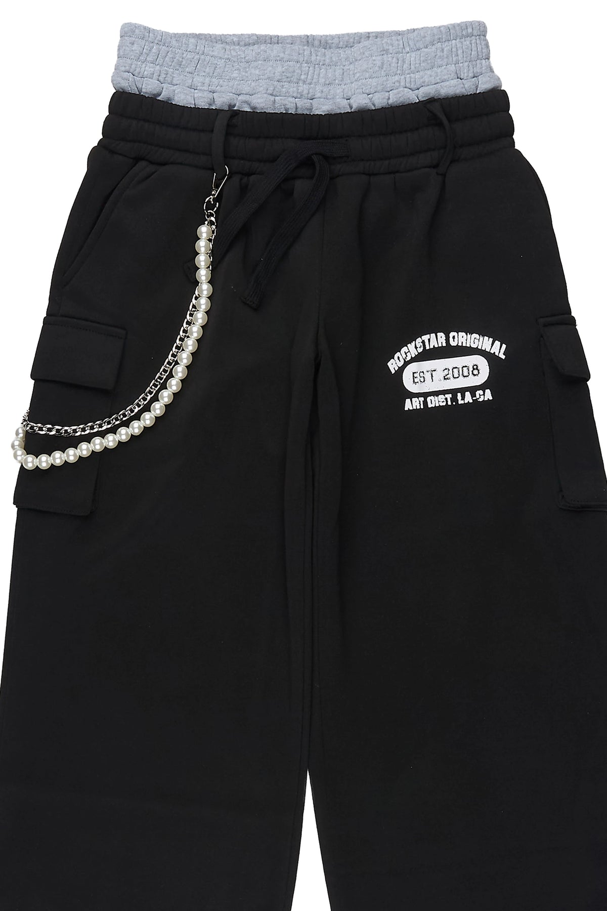 Boys Alexander Black Double Waisted Super Baggy Track Pant