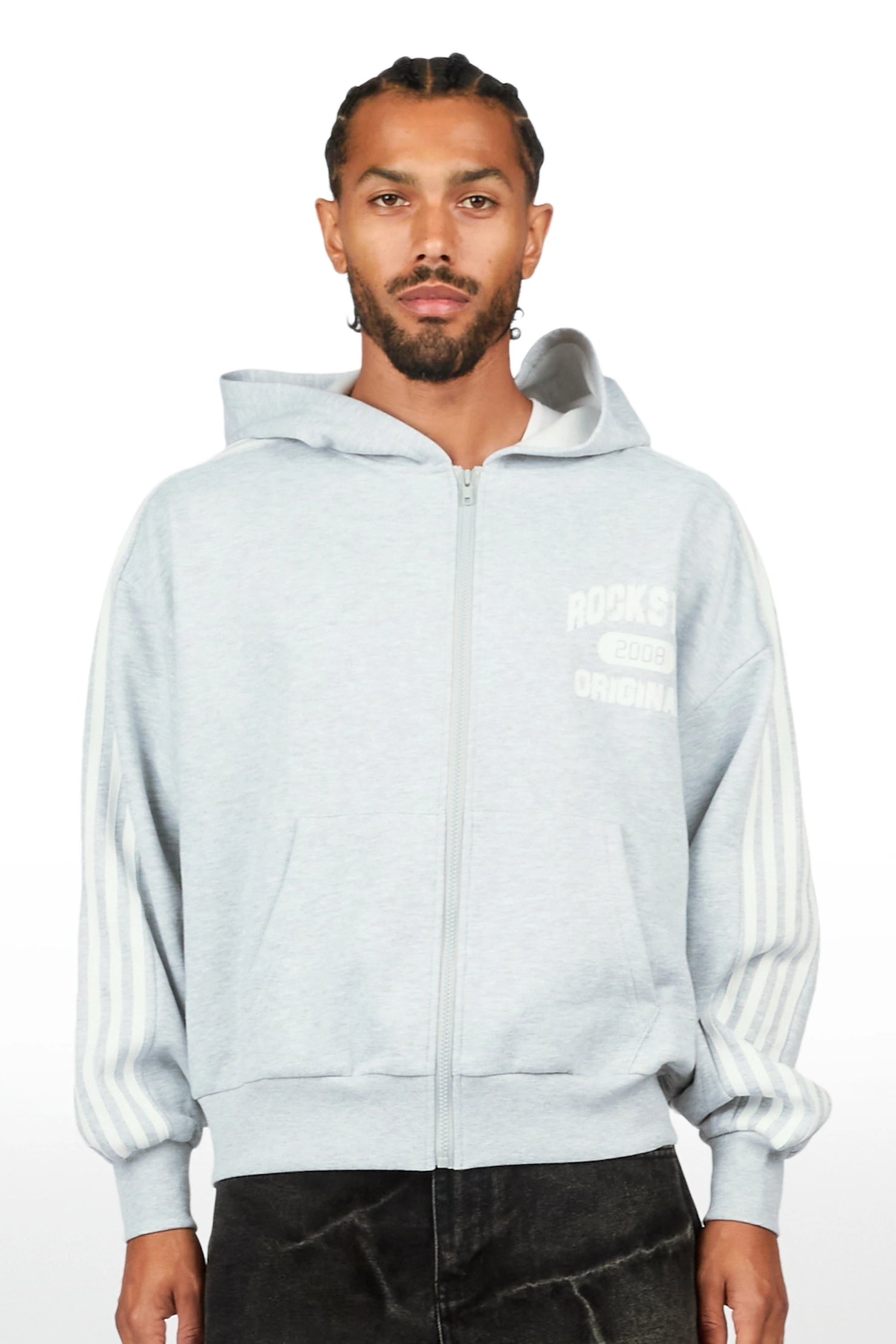 Tylla Heather Grey Zip Up Hoodie