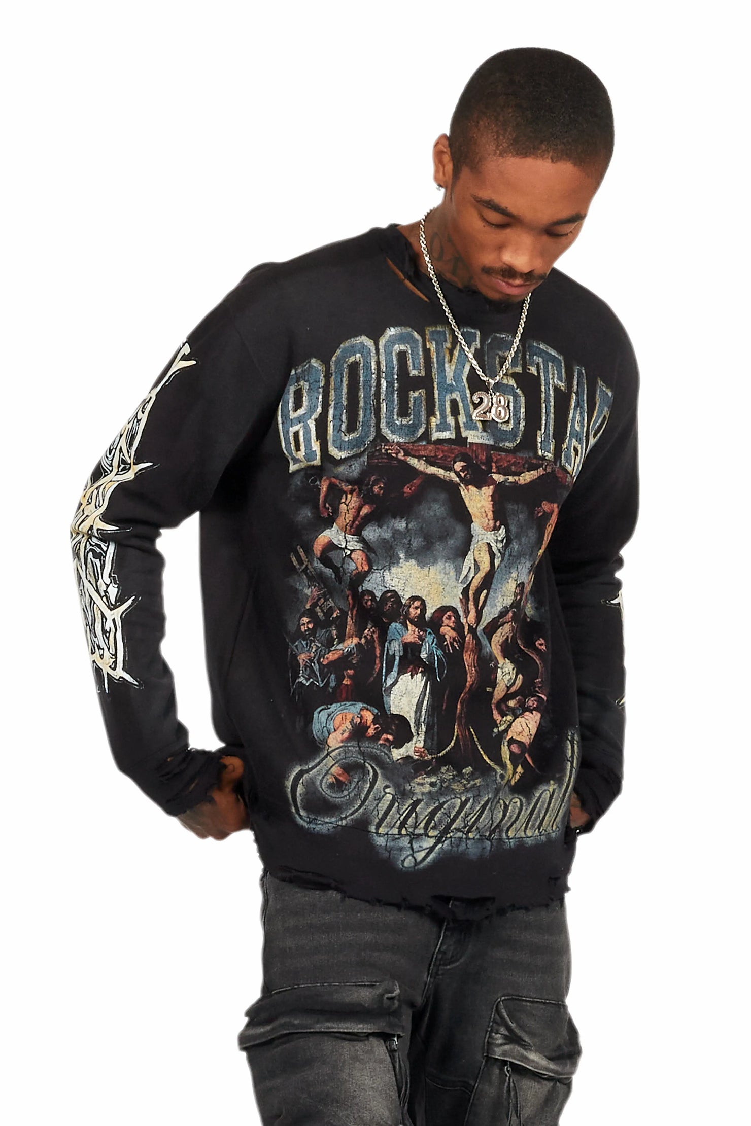 Waller Black Graphic Crewneck