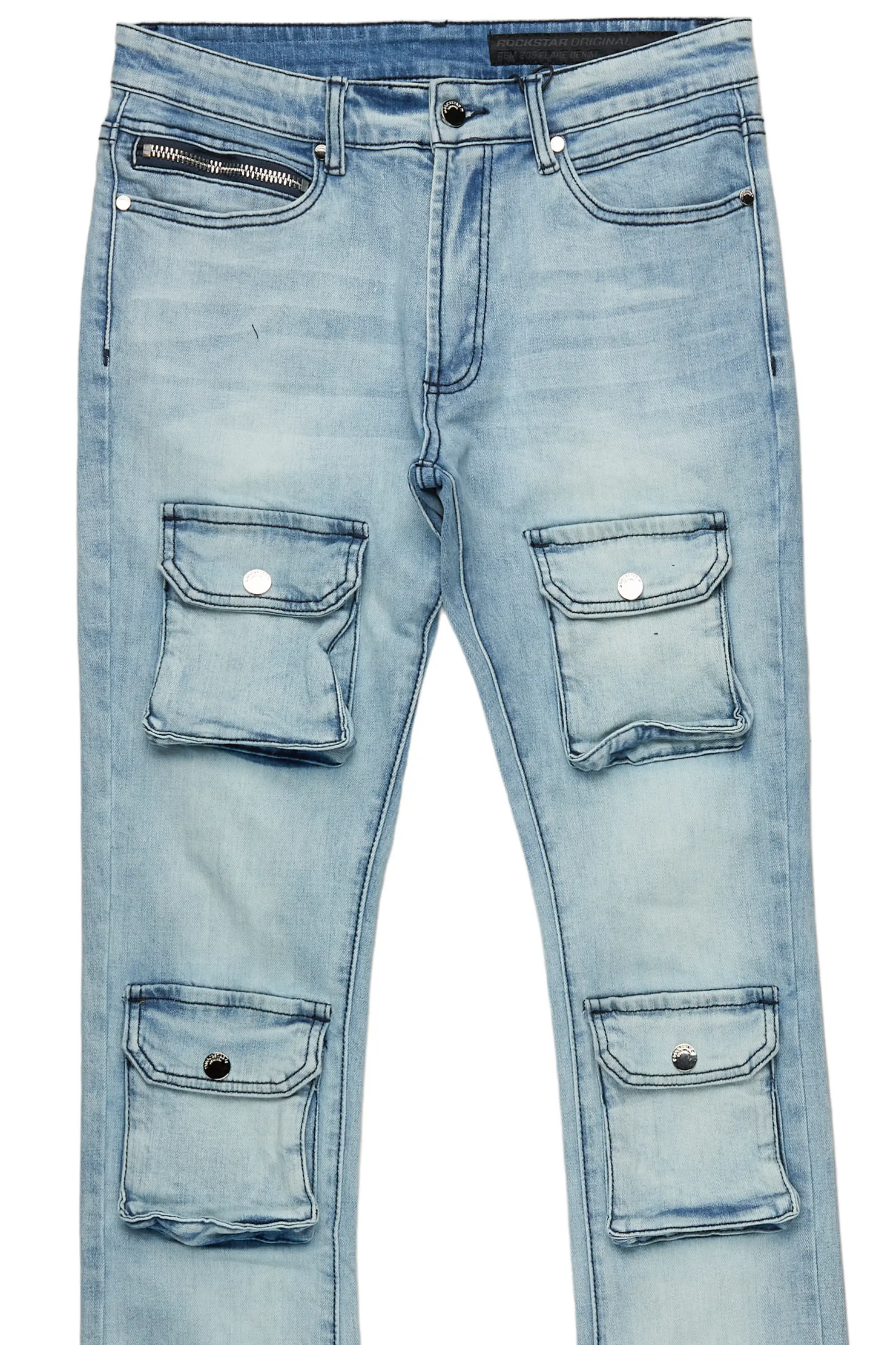 Tenzin Blue Stacked Flare Jean