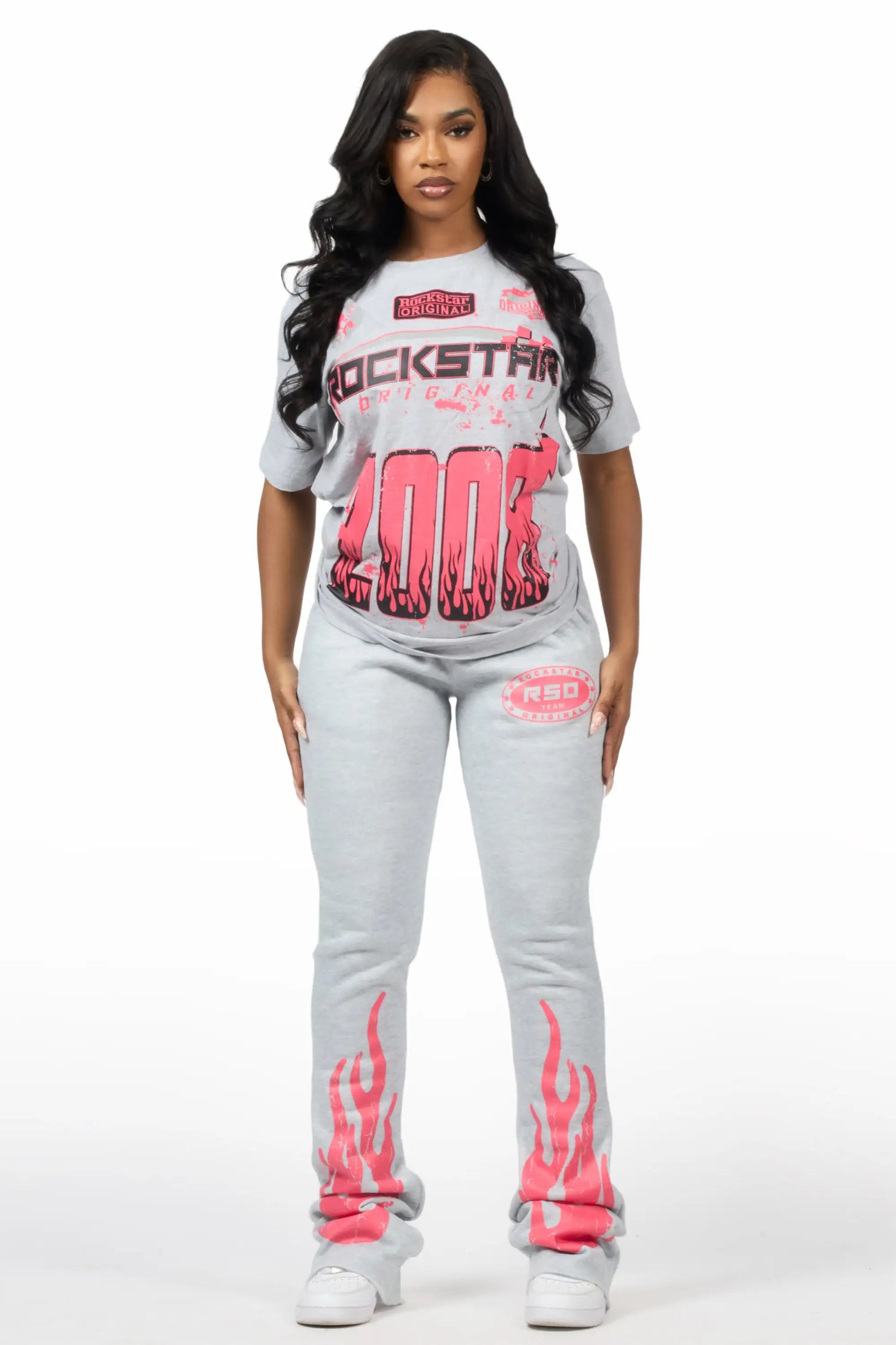 Esha Heather Grey T-Shirt Trackset