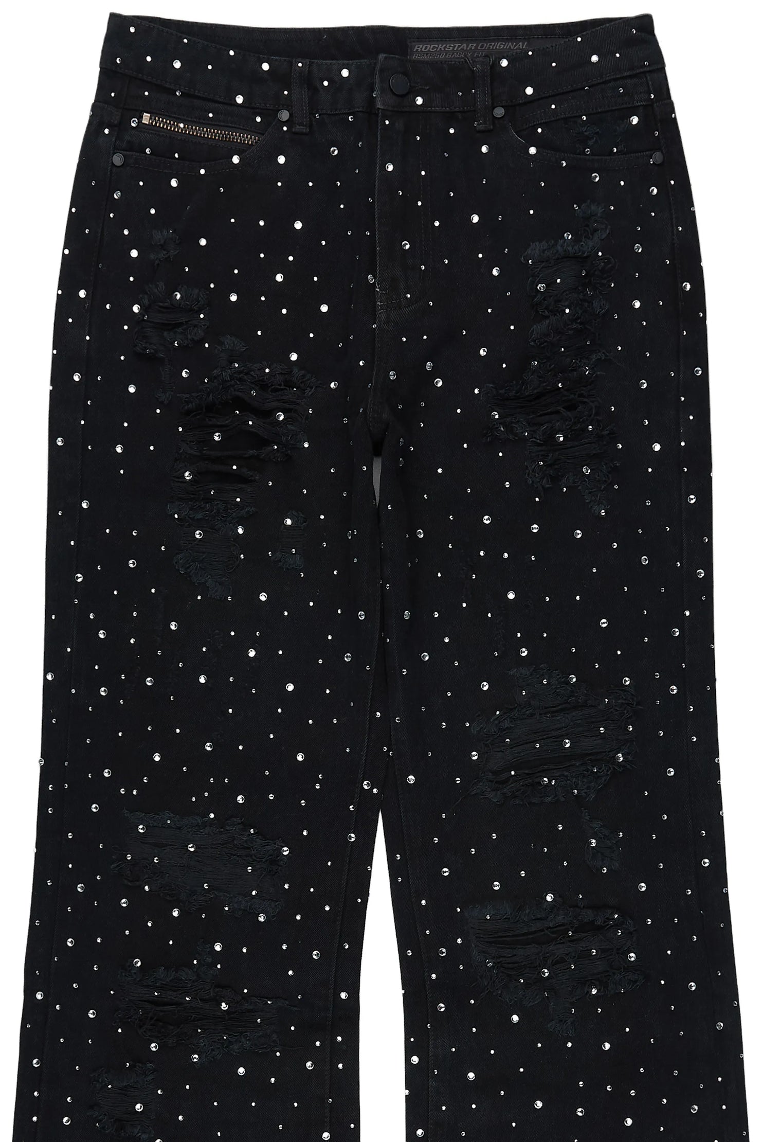 Iden Black Rhinestone Baggy Fit Jean