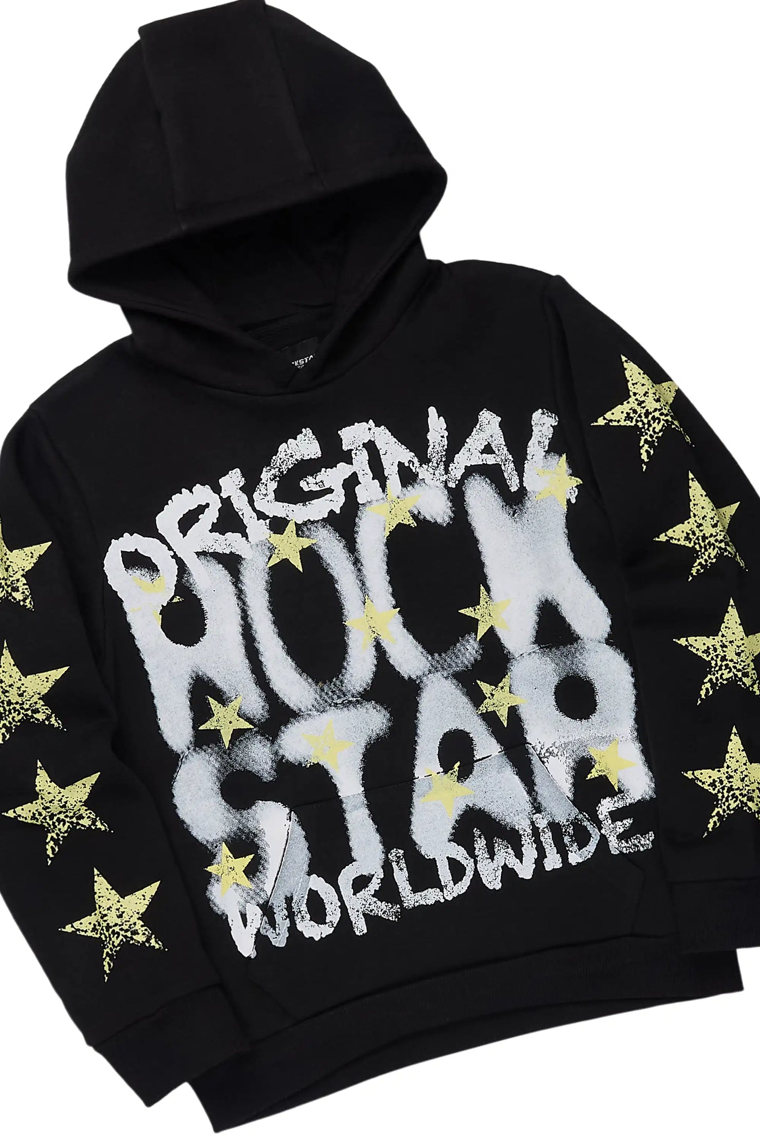 Boys Xaerys Black Hoodie/Stacked Jean Set