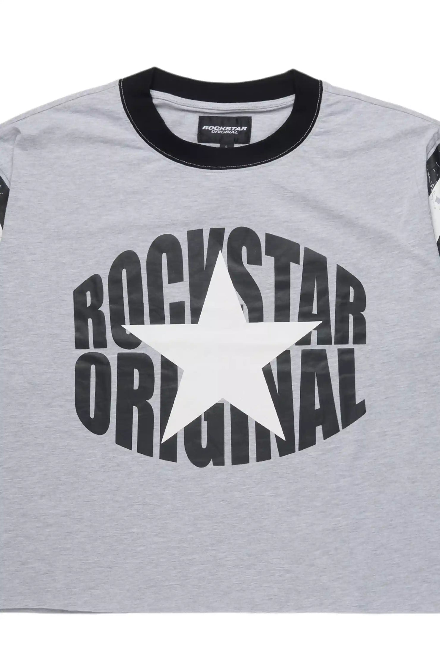 States Grey Boxy Crop T-Shirt