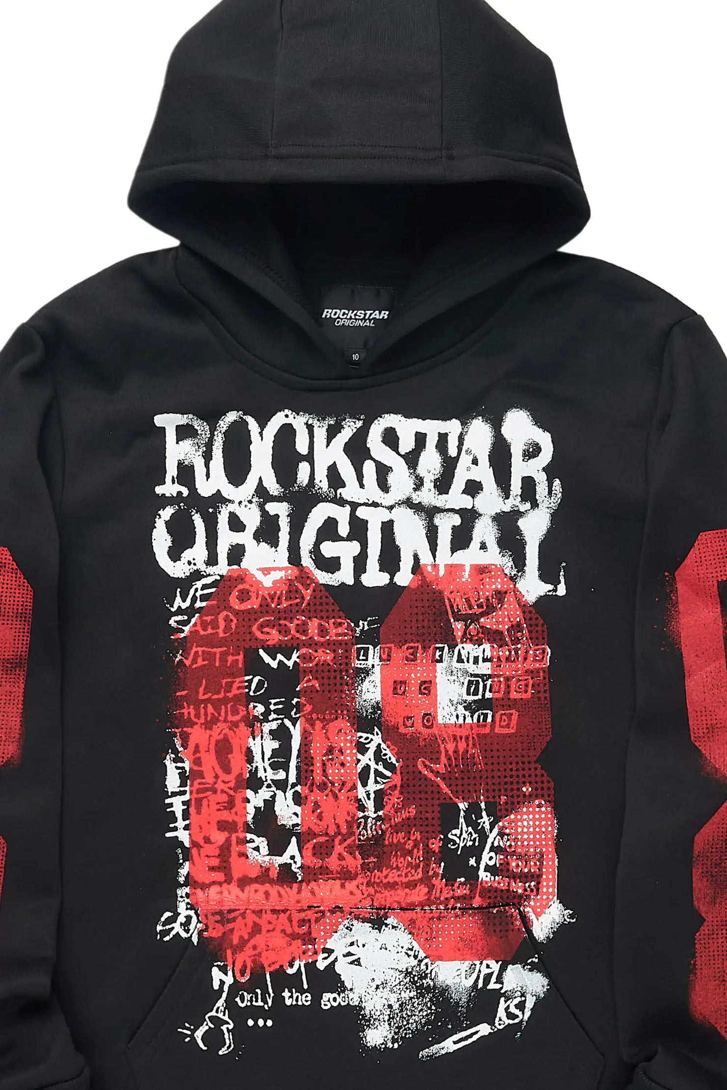 Boys Grill Black/Red Graphic Hoodie