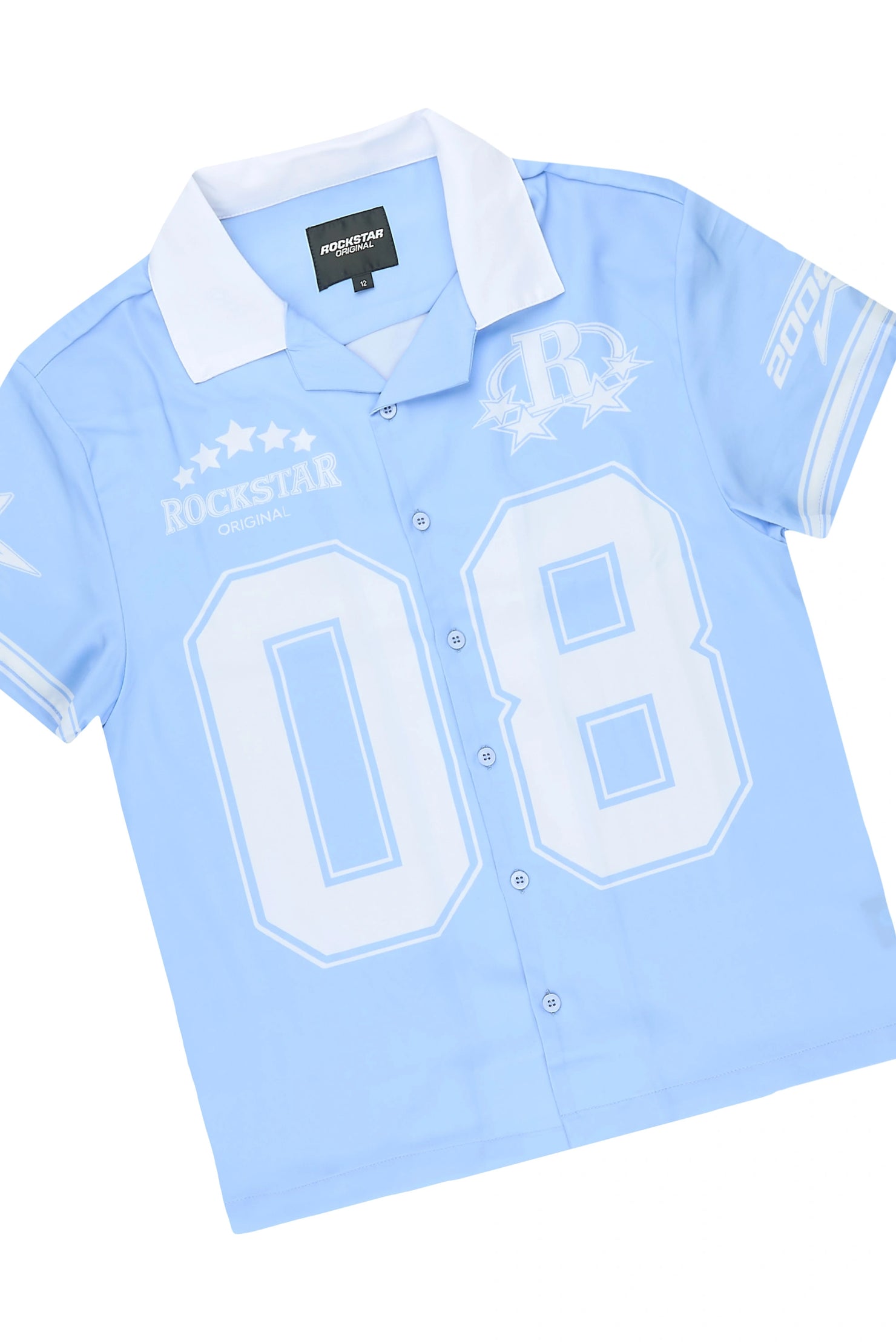 Boys Tim Blue Button Down T-Shirt/Short Set