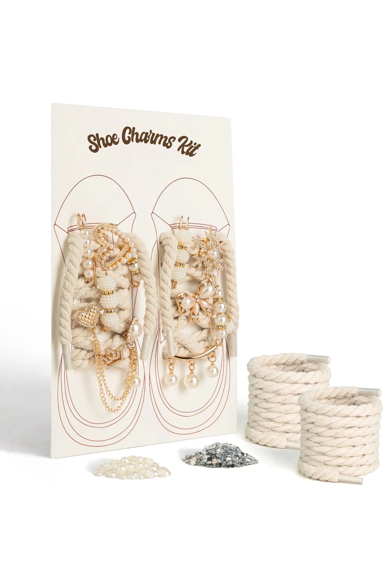 Girls Viora Off White Beads Shoe Charms