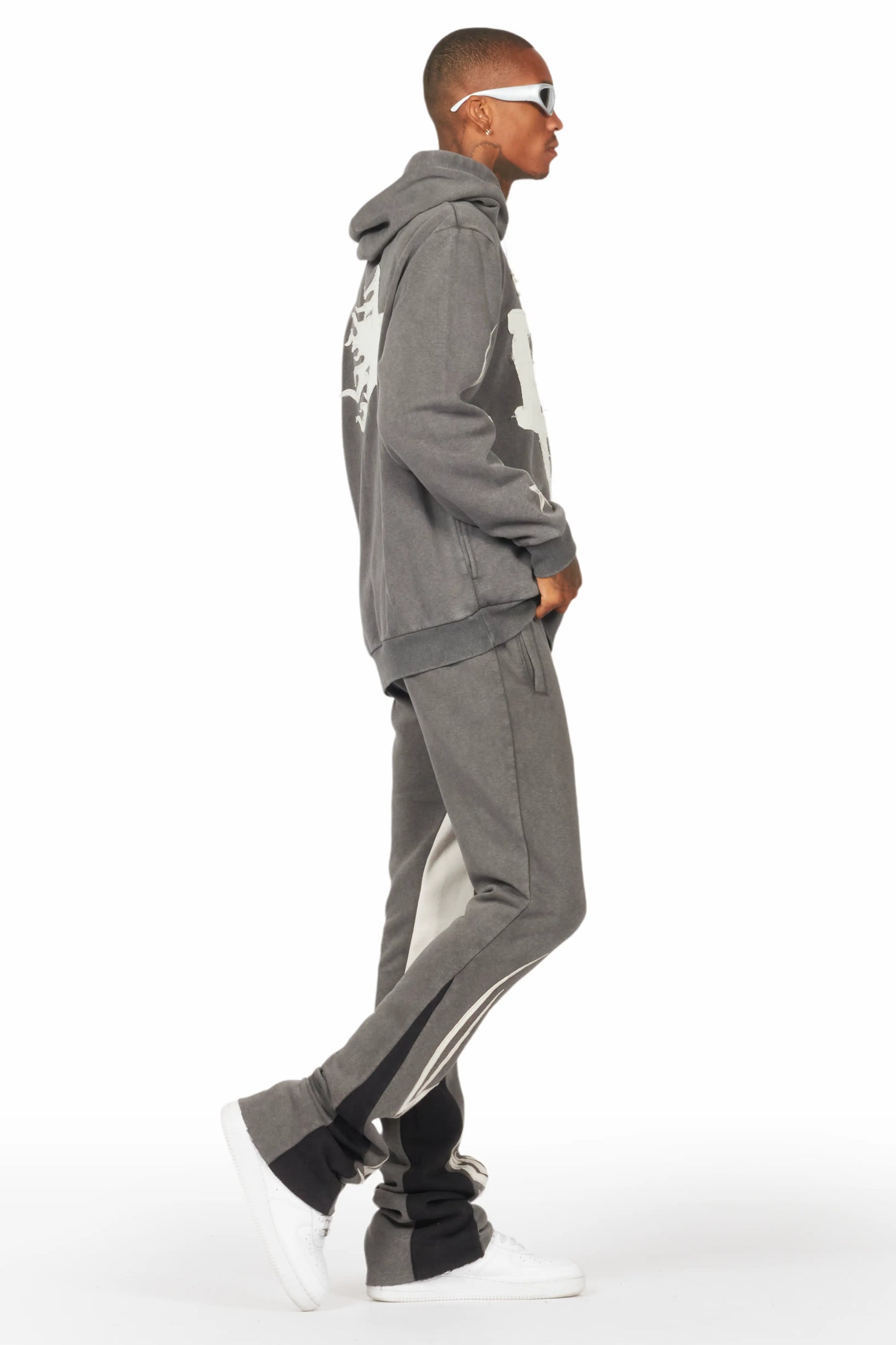 Pluton Charcoal Patchwork Stacked Track Set