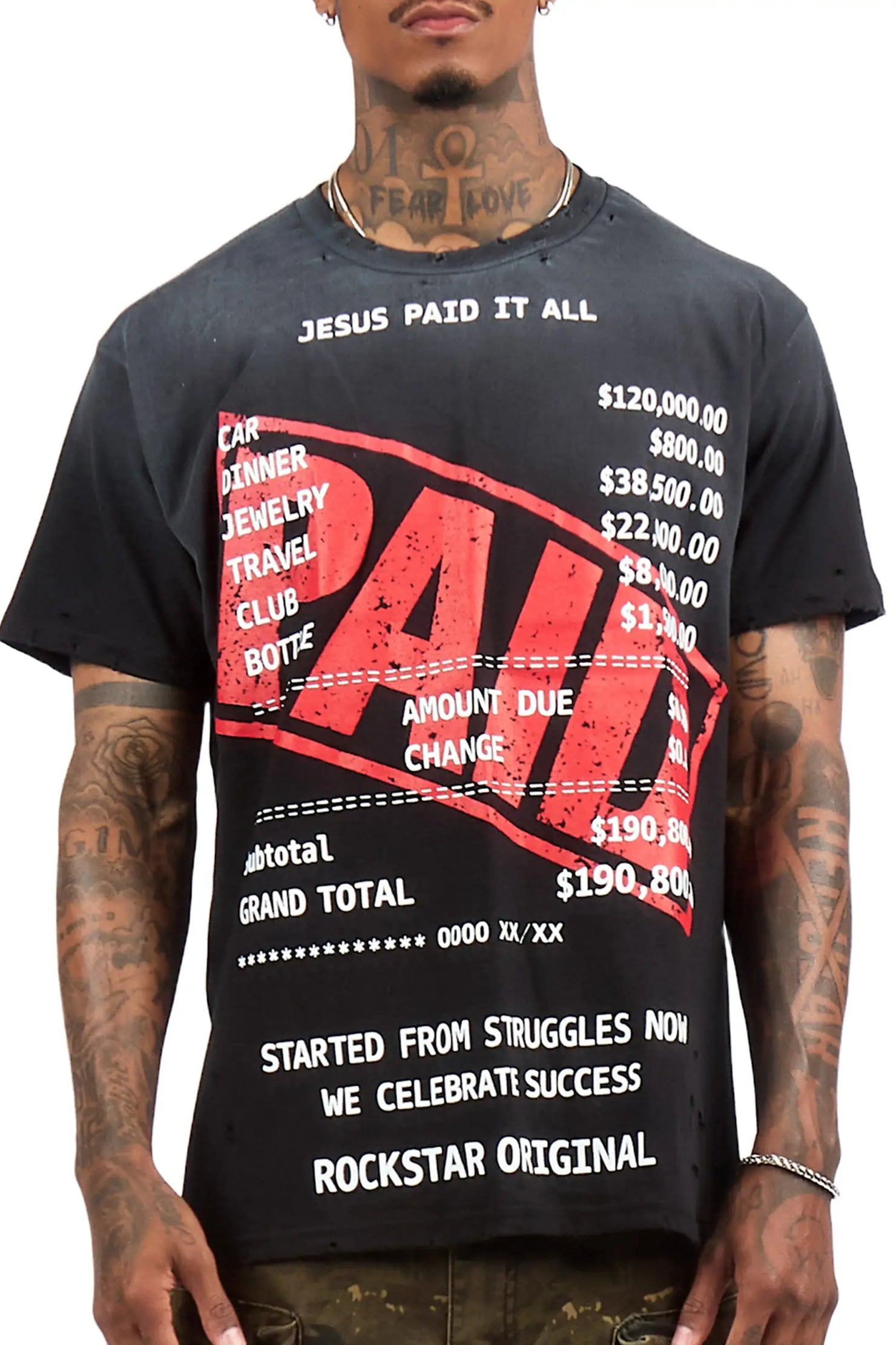 Paid Black Oversized Graphic T-Shirt