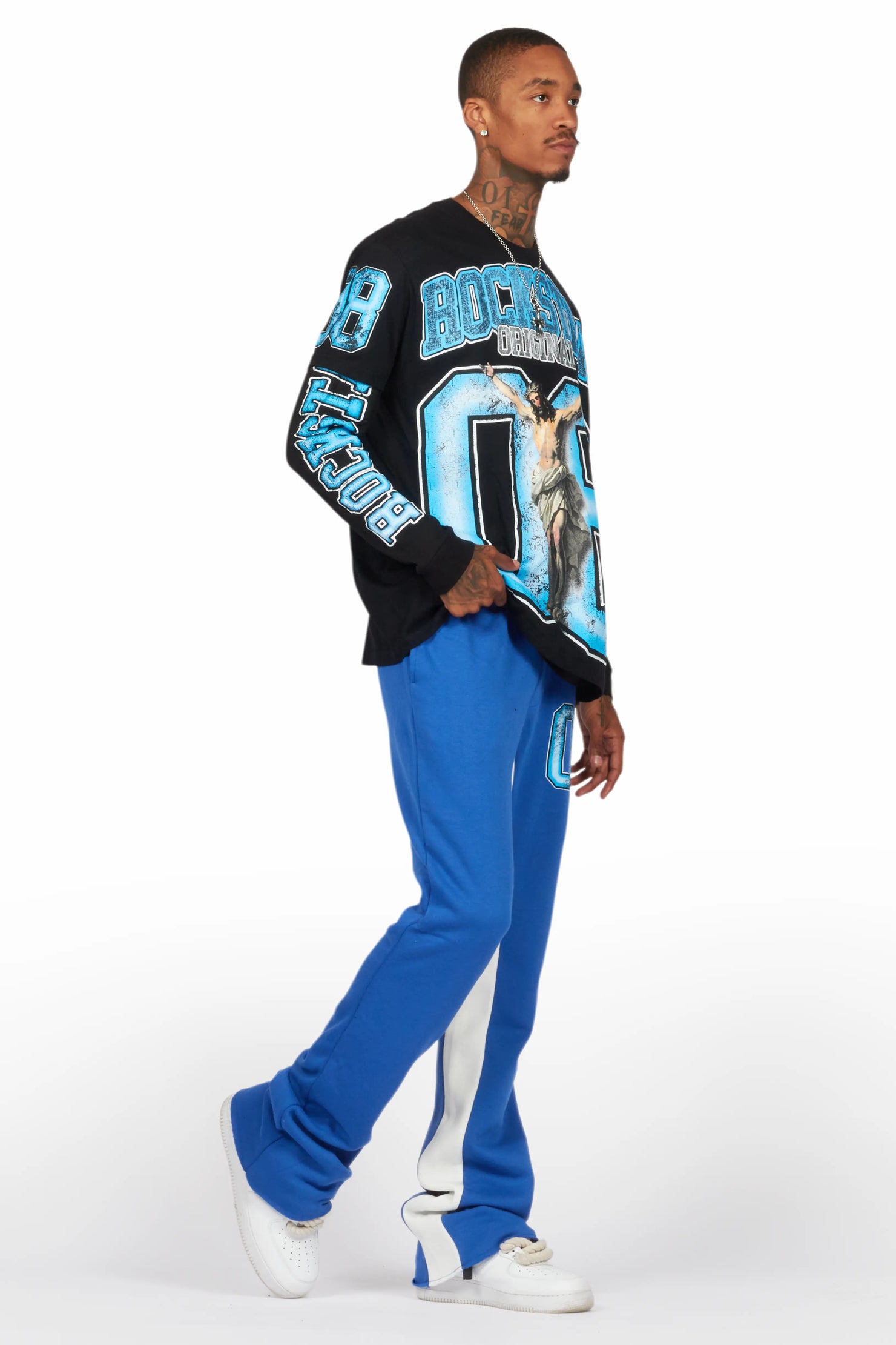 Fields Black/Royal Double Layer T-Shirt/Baggy Pant Set