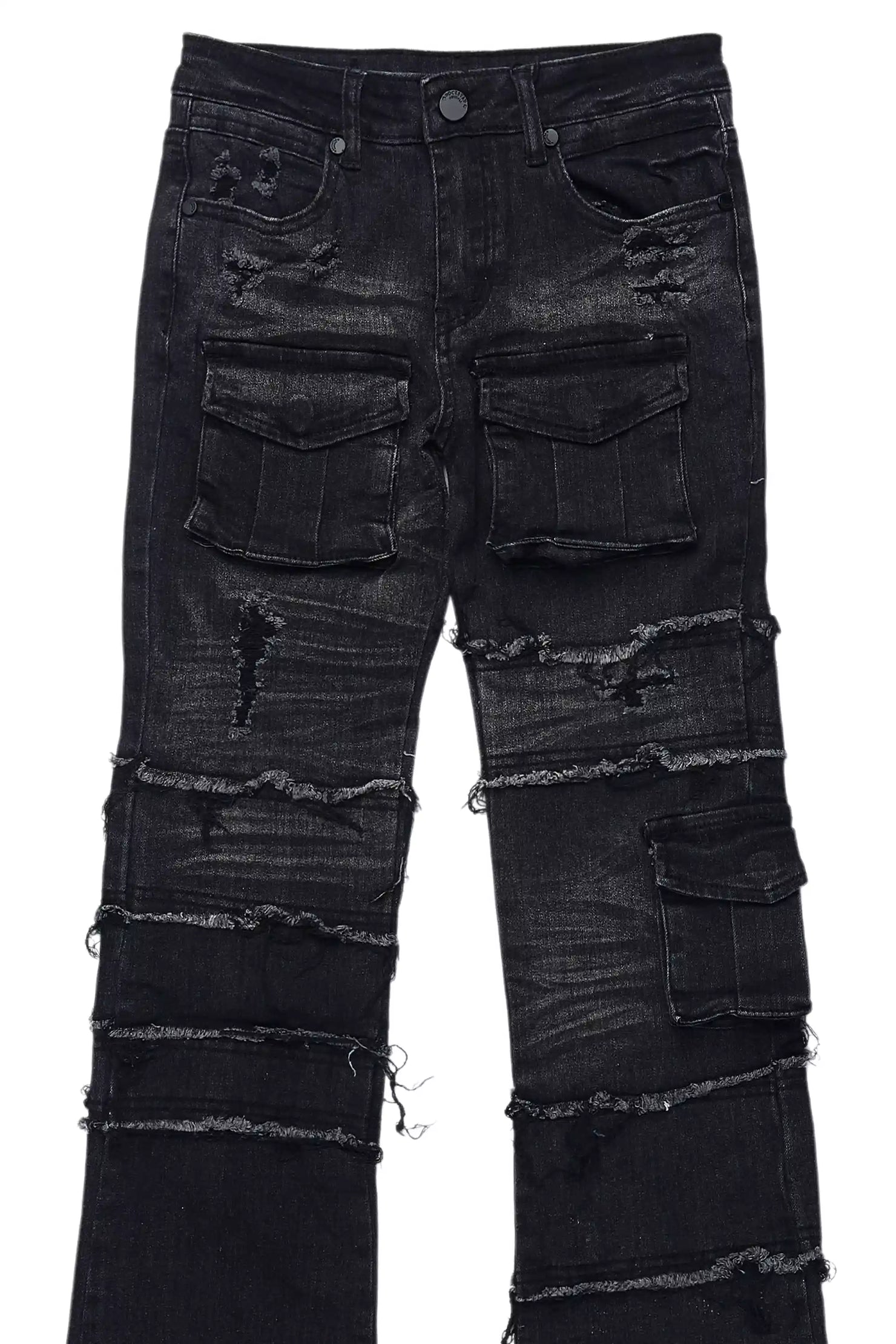 Boys Folant Dark Grey Stacked Flare Jean