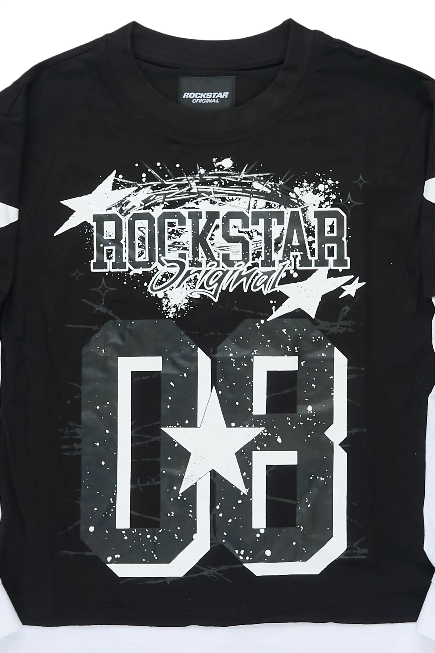 Boys Allstar Vintage Black/White Double Layer L/S Graphic T-Shirt