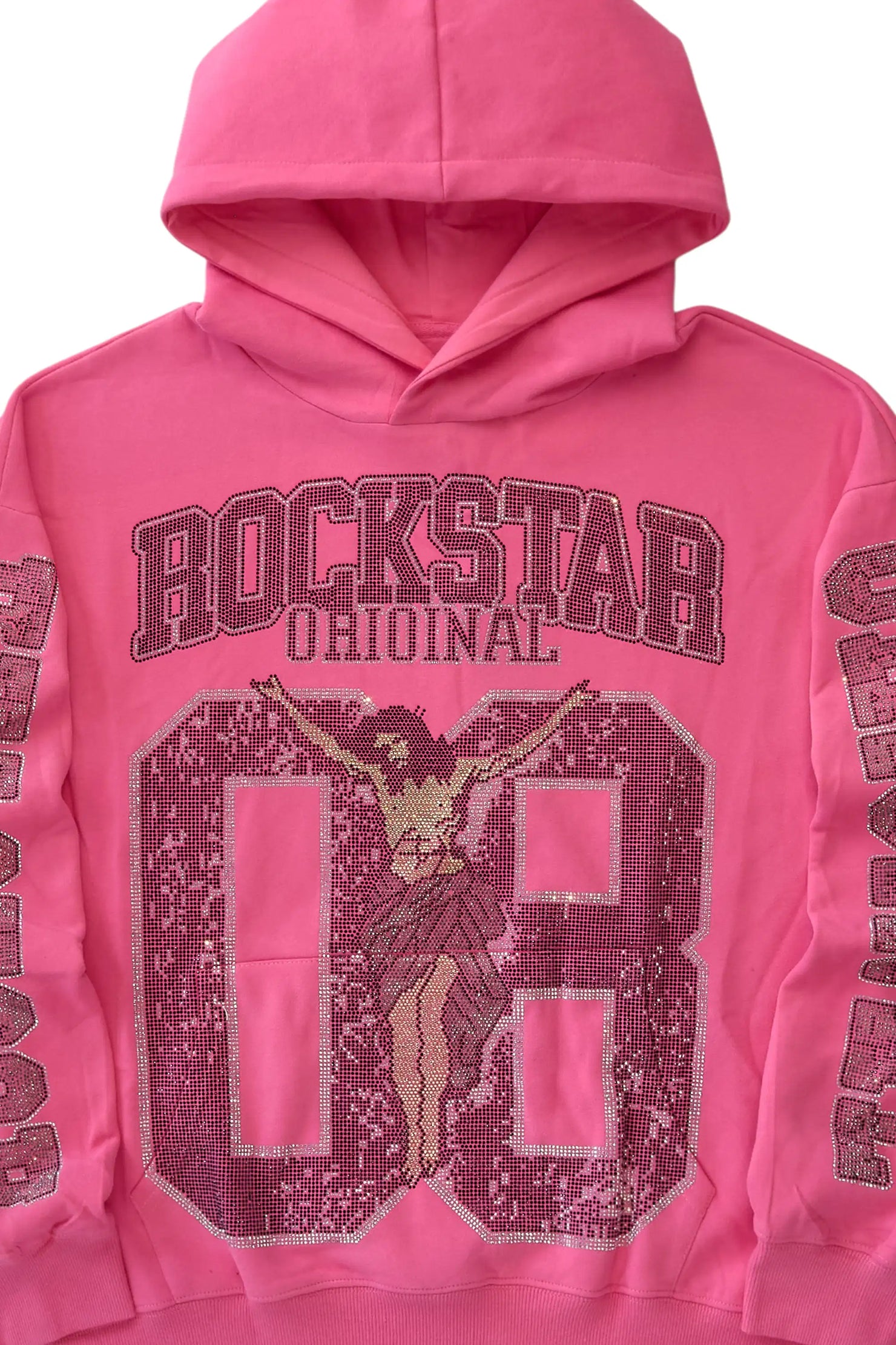 Tariqa Pink Rhinestone Hoodie