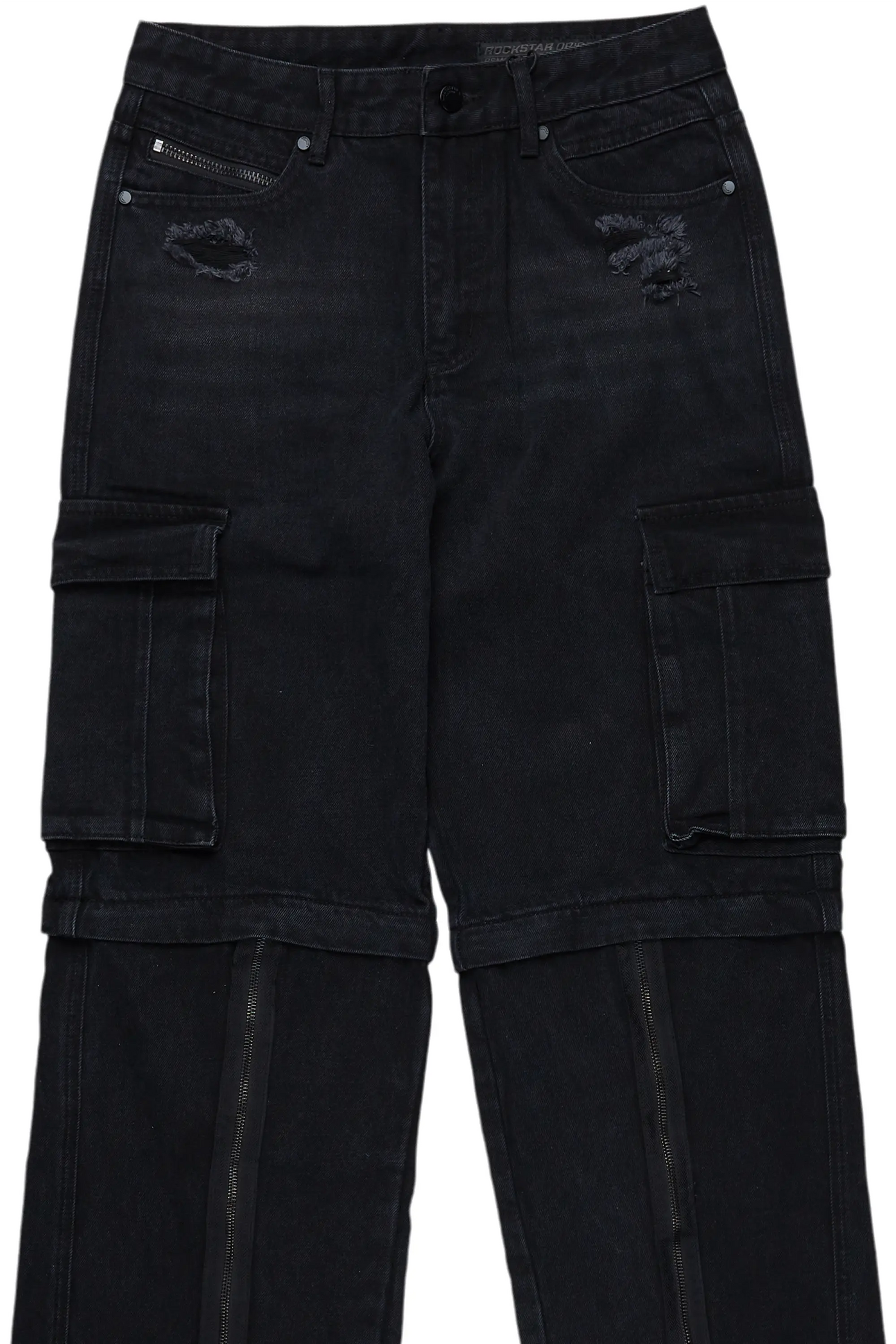 Rupert Black Baggy Fit Zip Off Jean