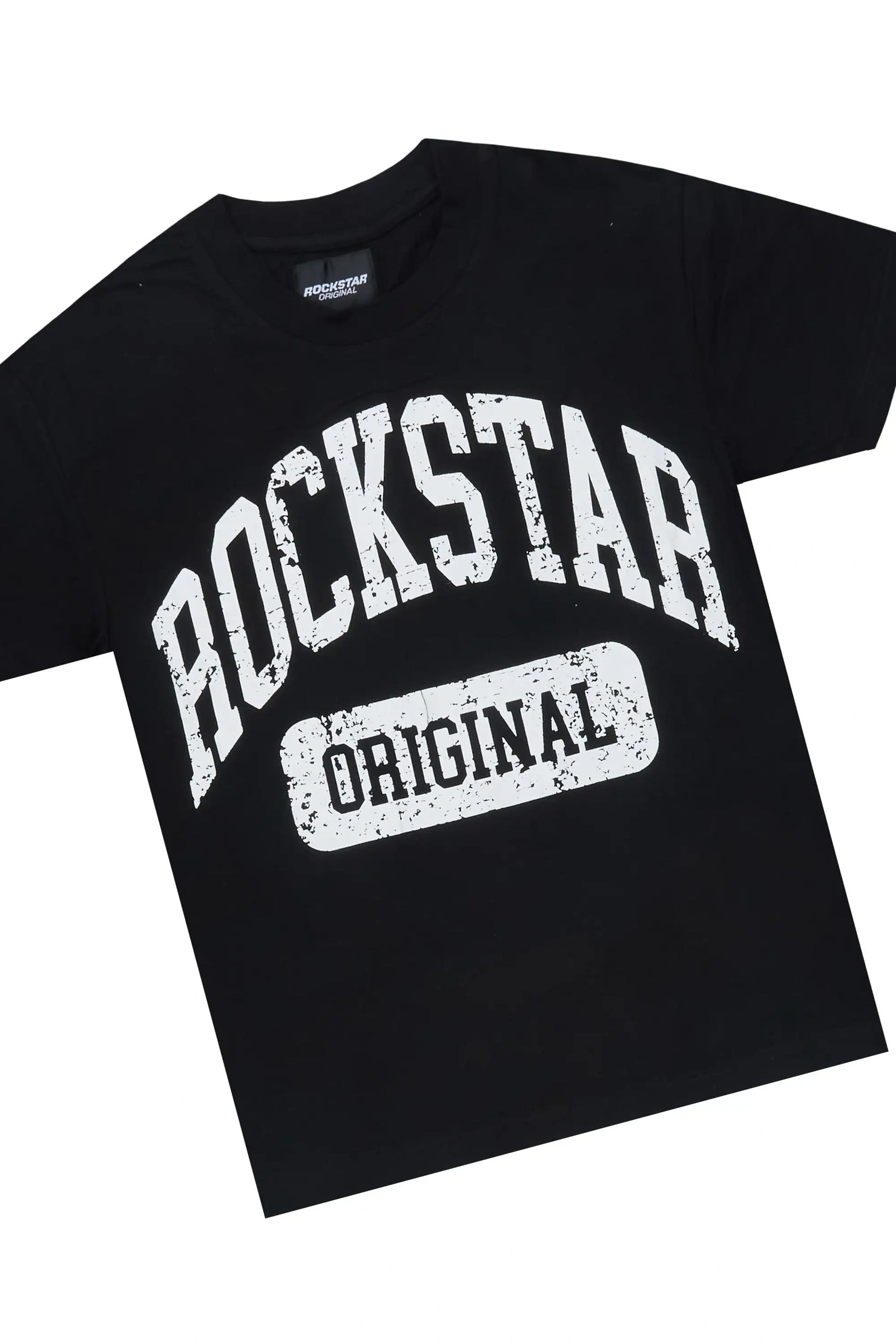 Boys Member Black Camo Oversized T-Shirt/Short Set