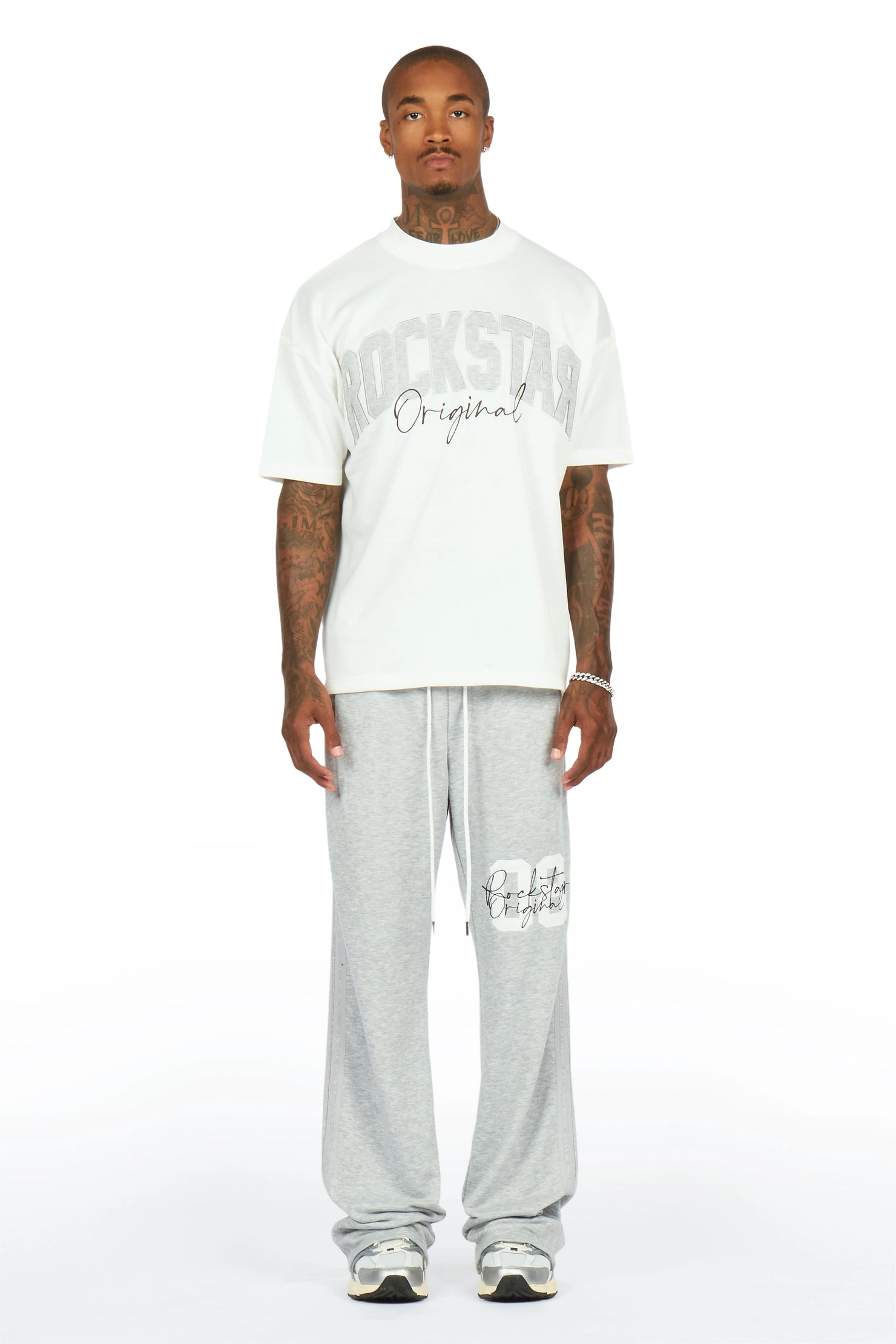 Zymir Heather Grey French Terry Chenille Tee/ French Terry Relaxed Track Set